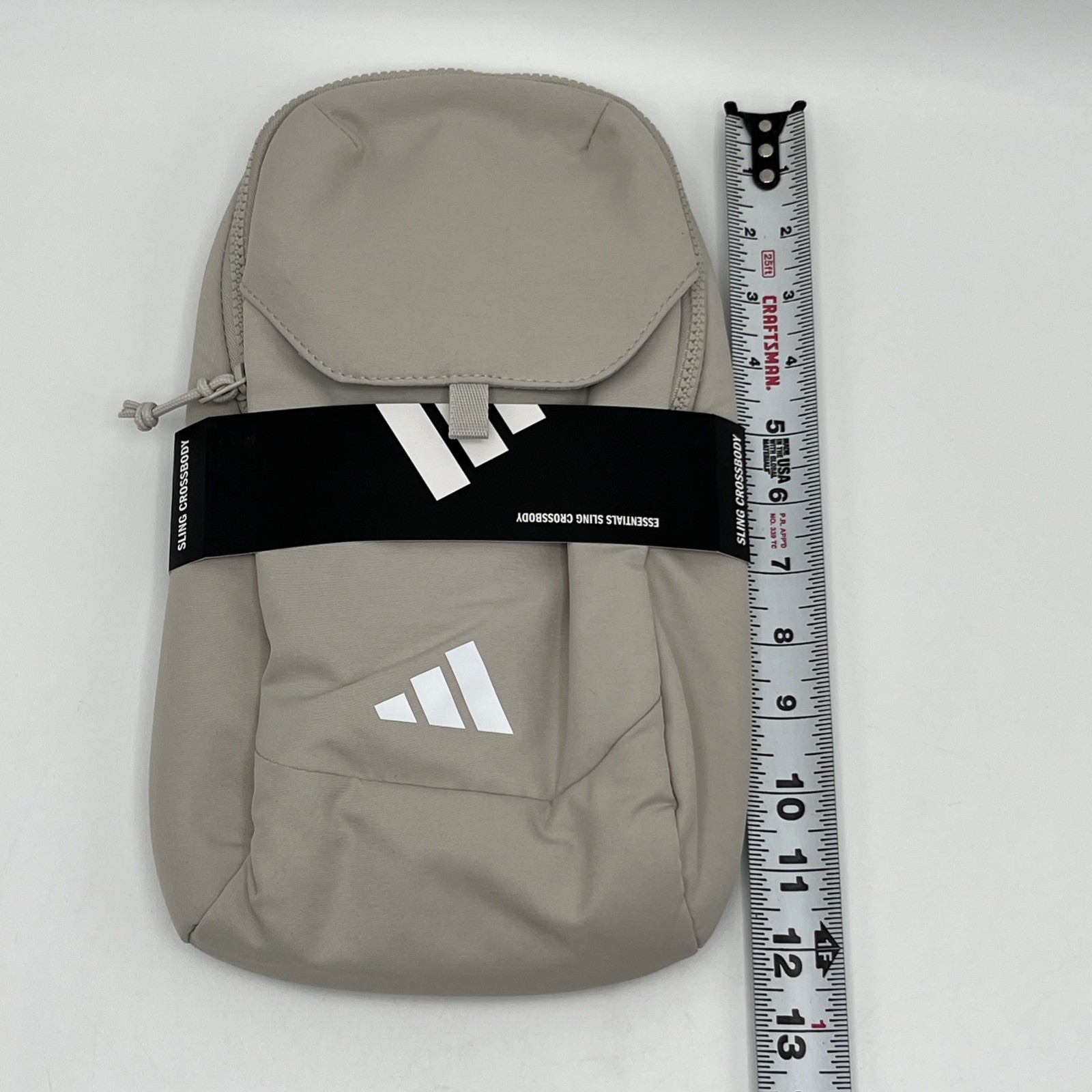 Adidas Essentials Sling Crossbody Bag Multi Pocket, Cream Beige