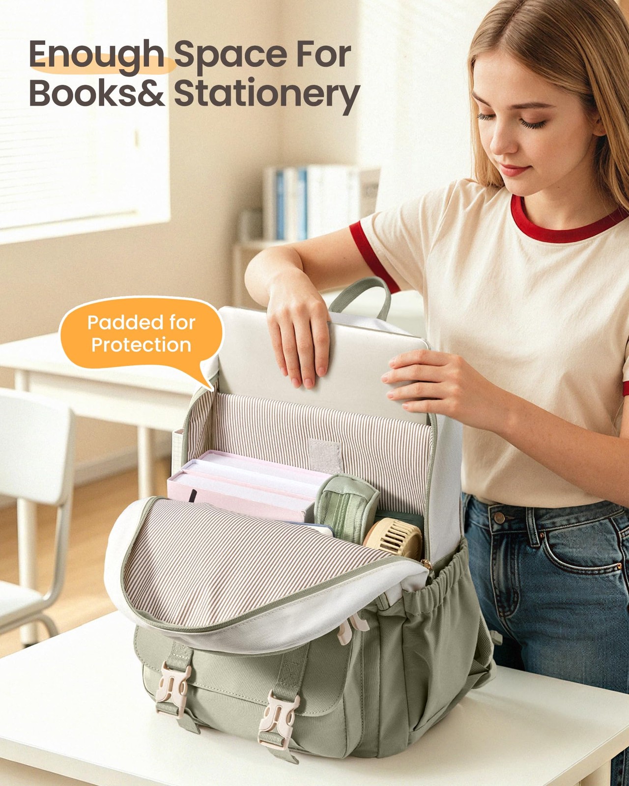 School Backpack for Teen Girls, Bookbag for 8-16 Student, Middle High College Ba