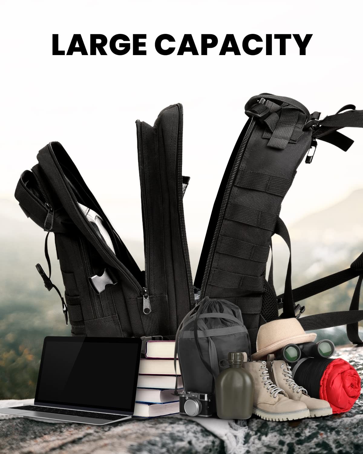 Multi-Purpose Military Tactical Backpack for Hiking, Everyday Use, Emergency …