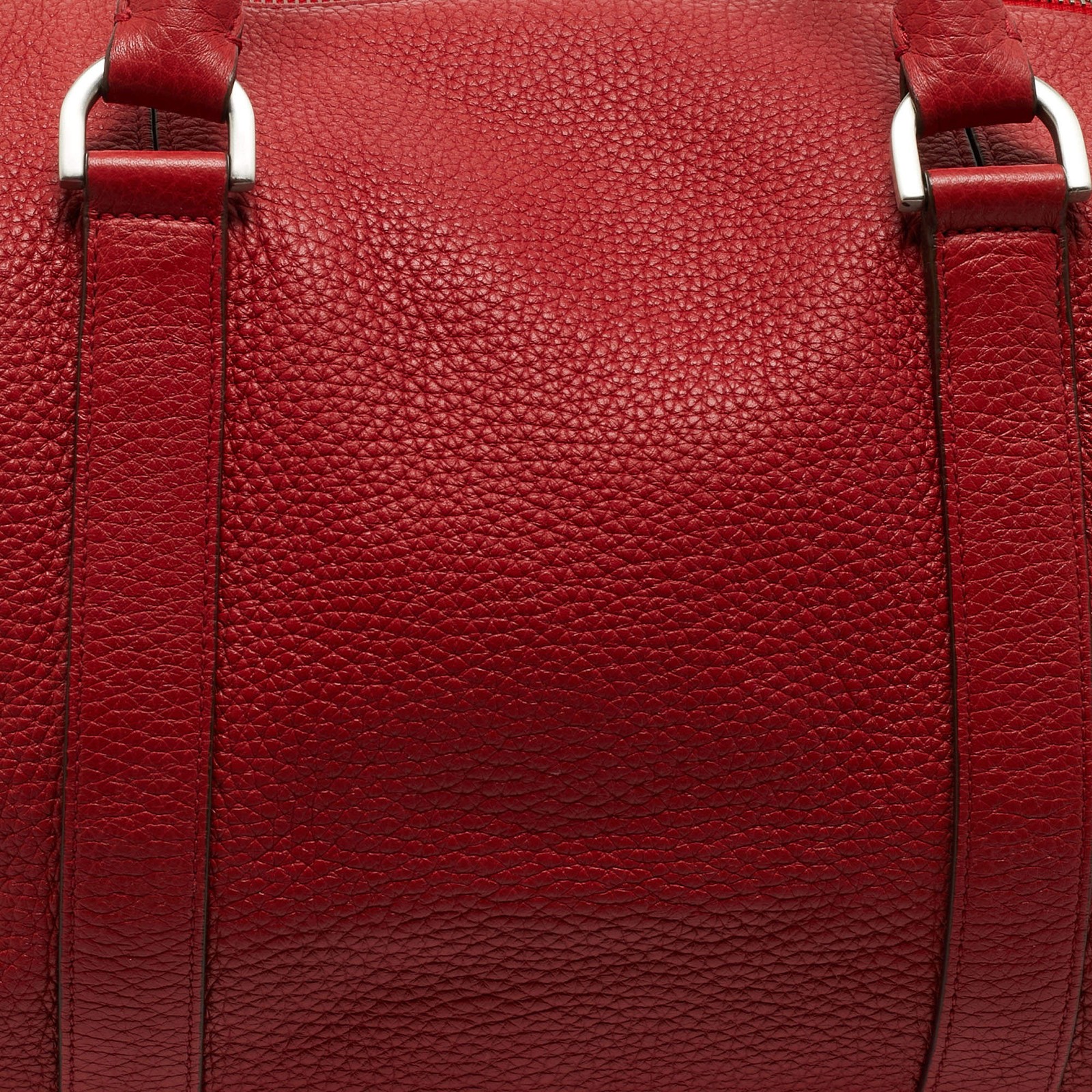 Mulberry Red Leather Duffel Bag