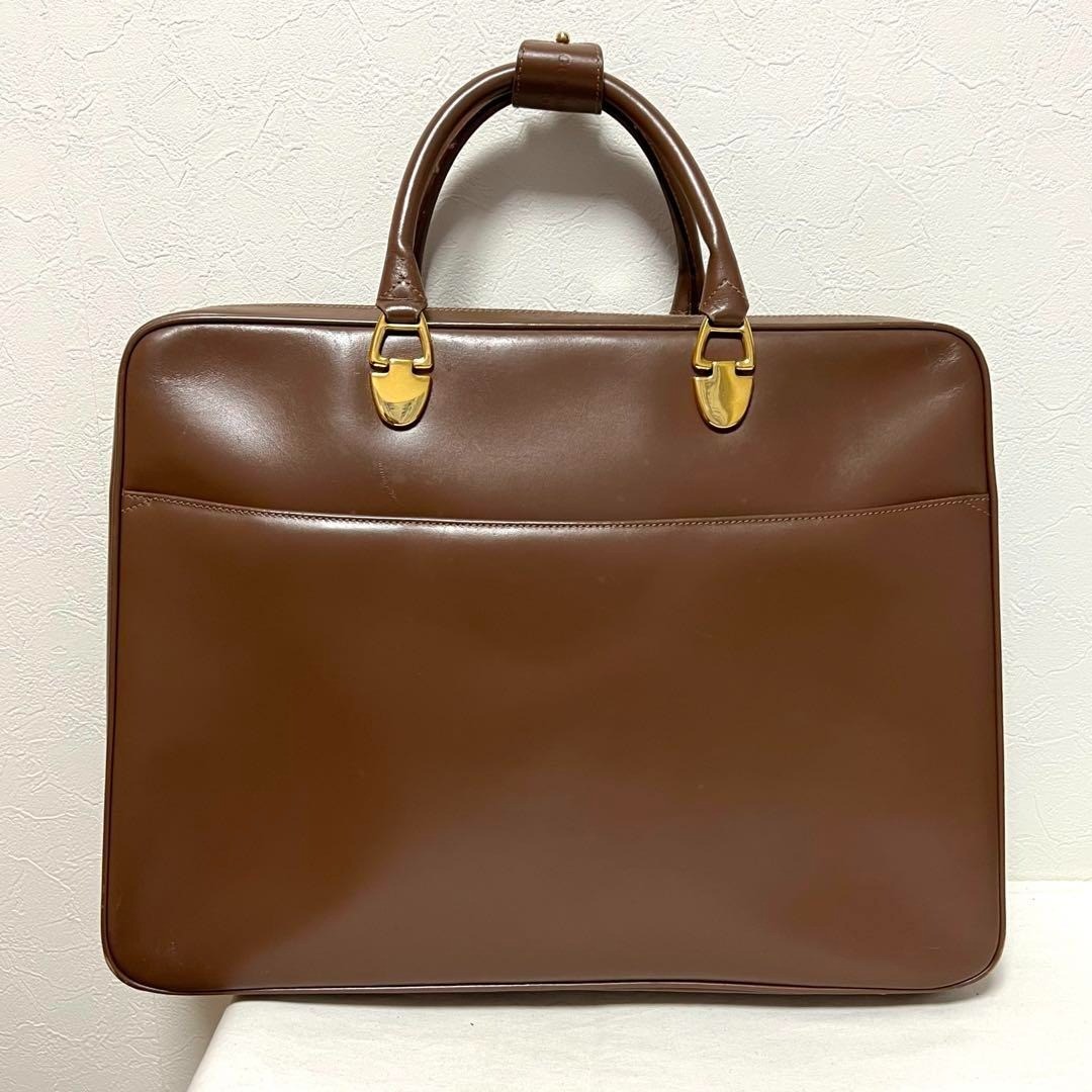 GIANFRANCO LOTTI Business Bag Briefcase Handbag Leather in Brown USED Good Cond