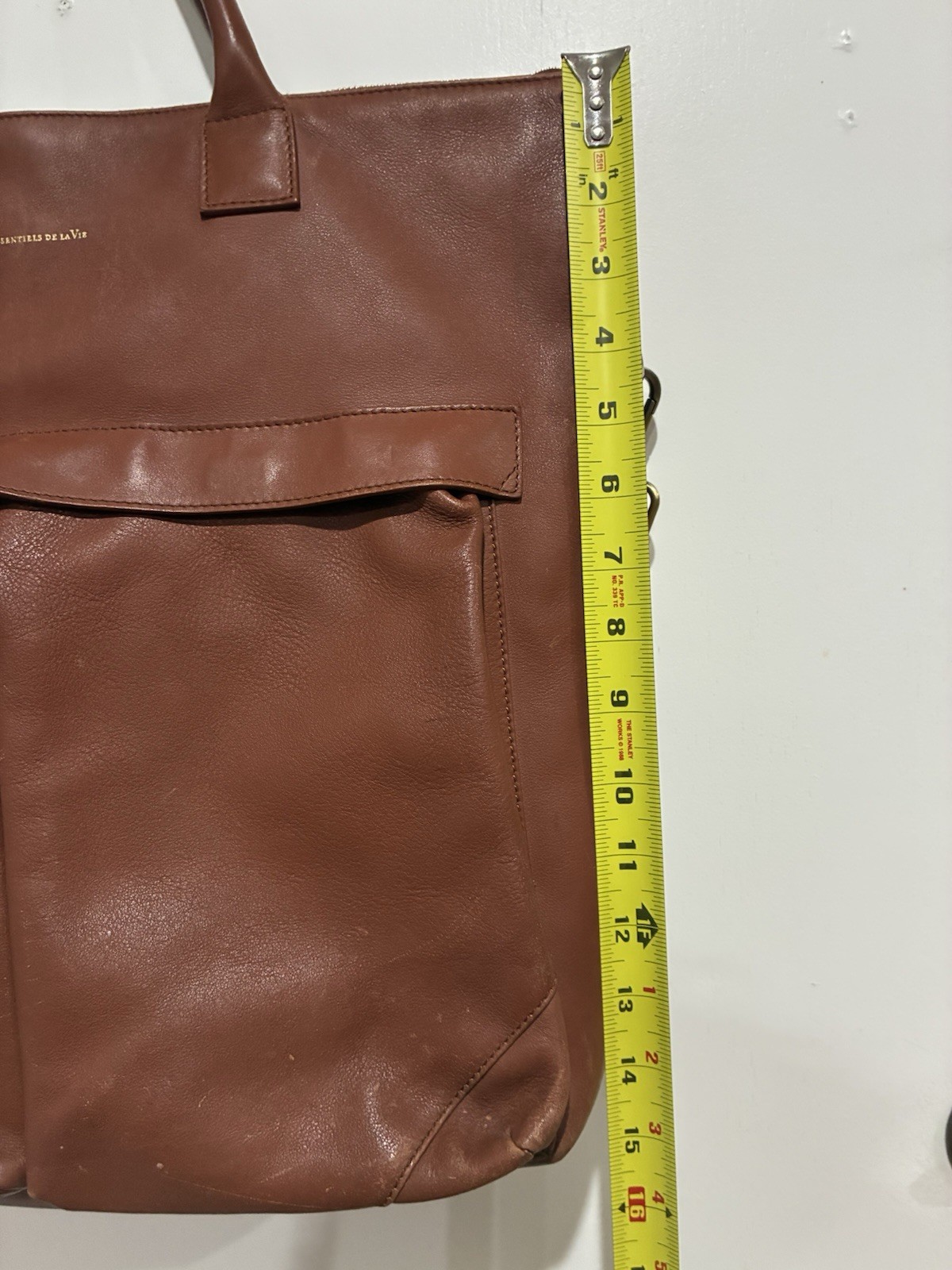 WANT Les Essentiels O’Hare Large Leather Tote Crossbody Travel Bag Light Brown