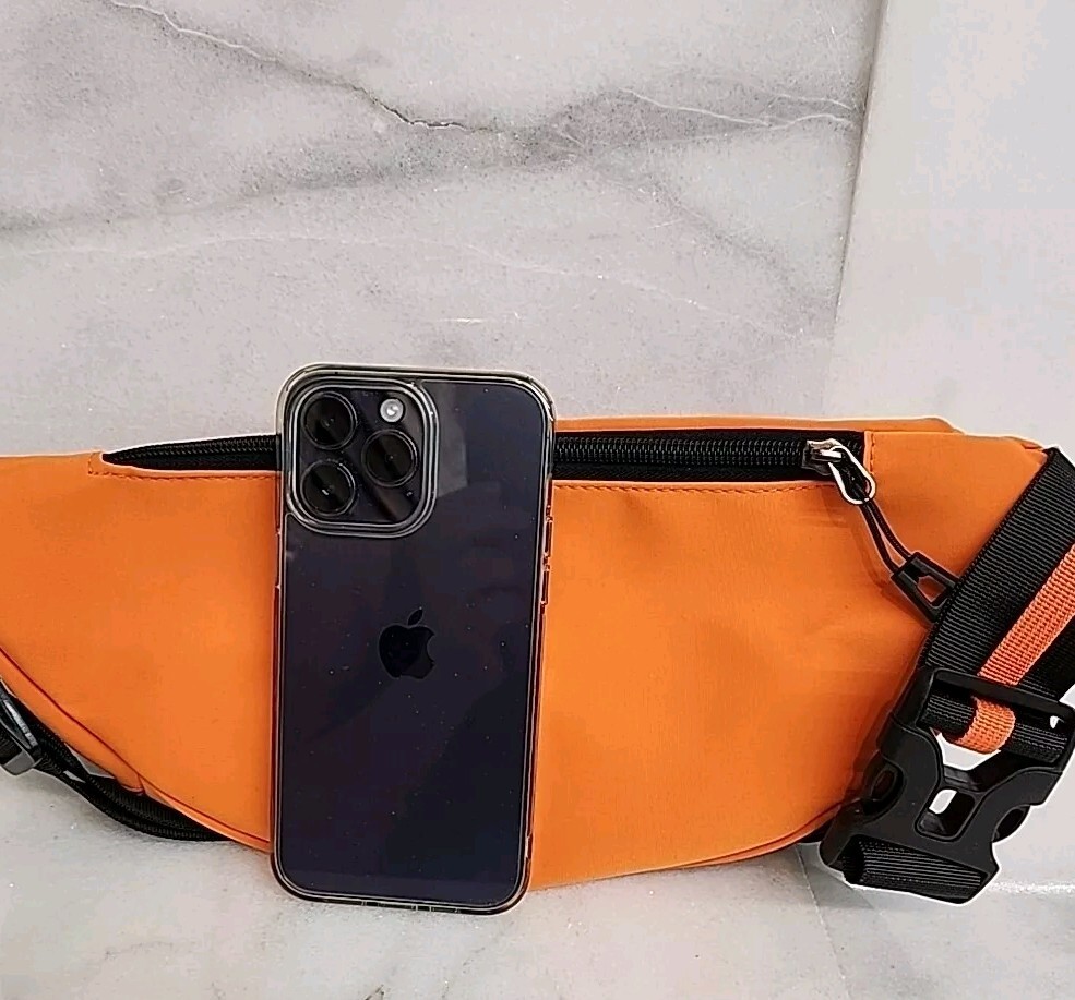 Crossbody- Fanny Pack- Waist Bag. Adjustable Strap. Orange