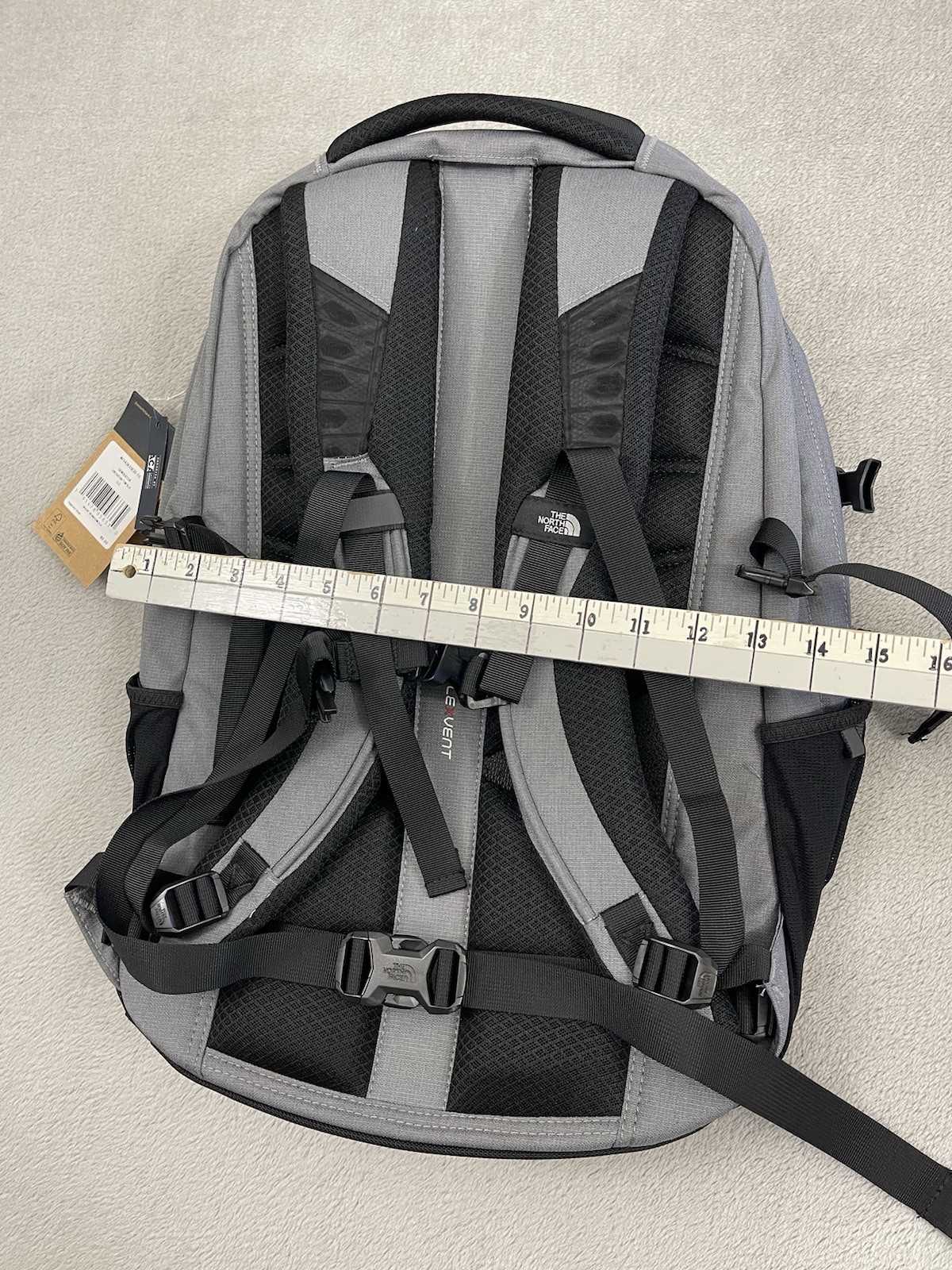 The North Face Generator Backpack Gray Black Travel Padded Laptop Backpack Logo