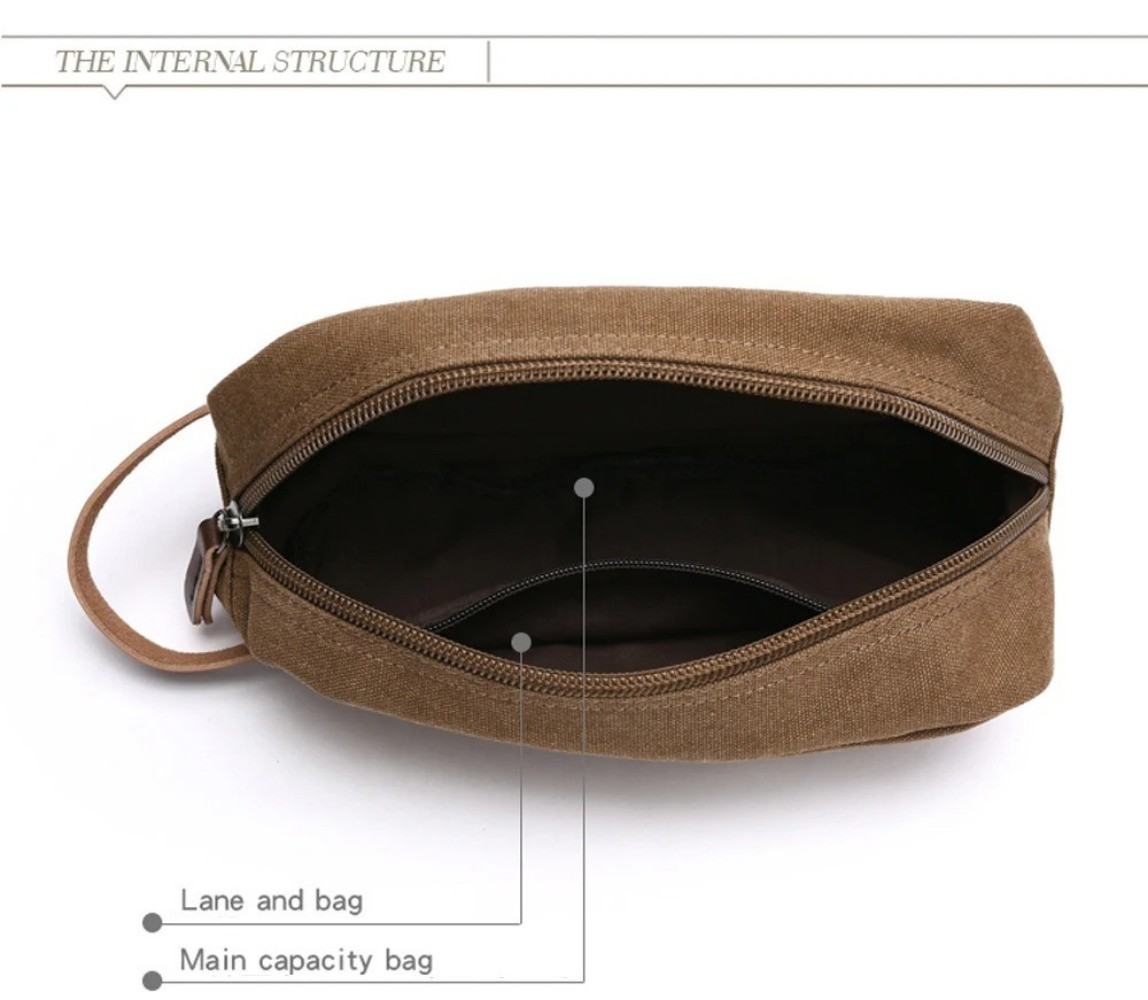 Mens Toiletry Bag Hanging Dopp Kit Canvas Shaving Bag Large Capacity for Travel