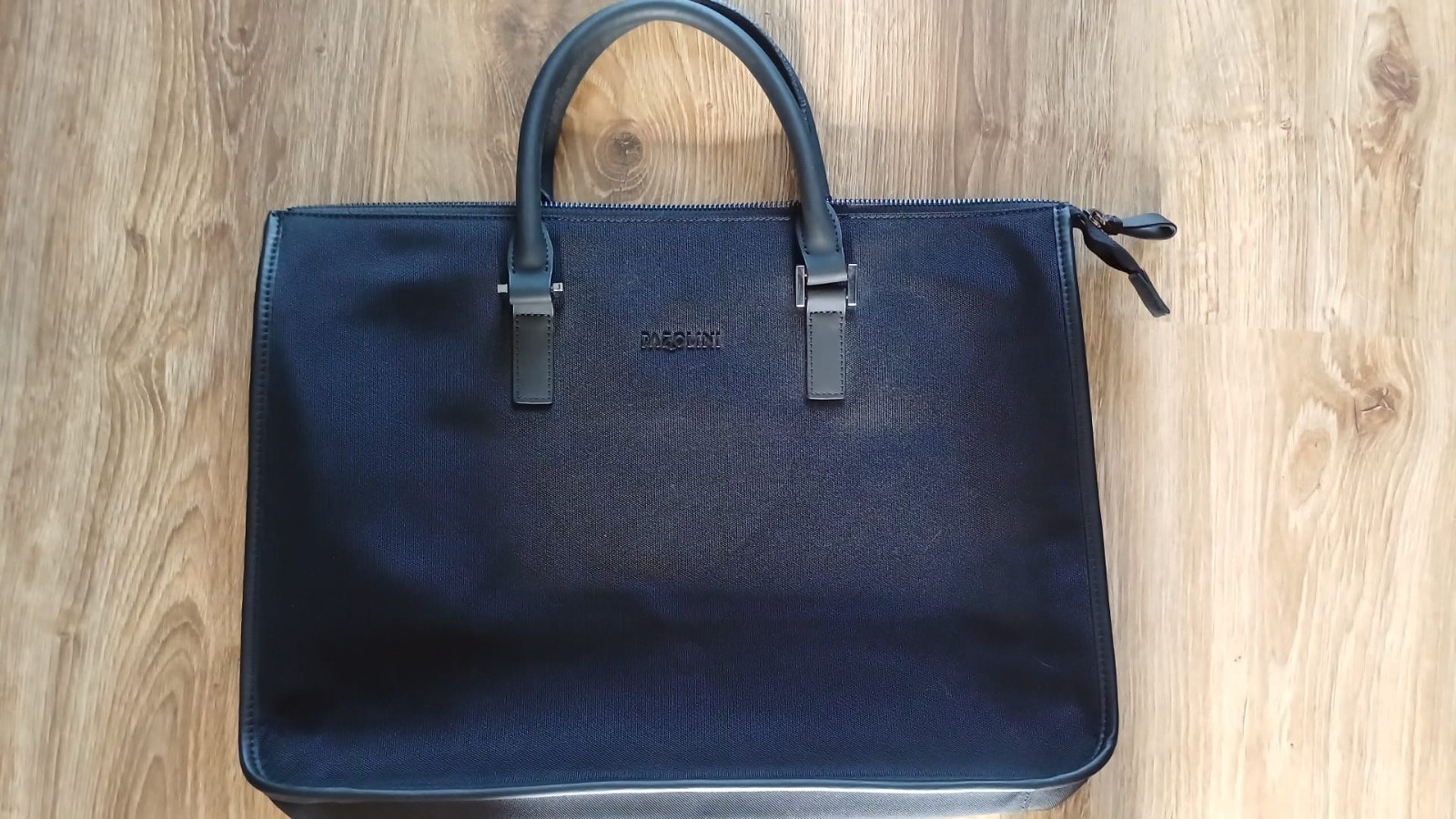 Carlo Pazolini Black Business Briefcase – Unisex, Italian Leather, 39×28 cm