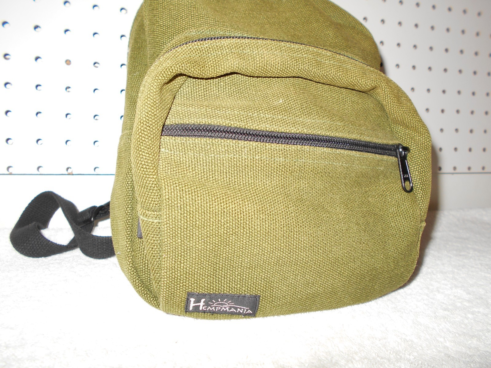 HEMPMANIA DARK OLIVE GREEN CANVAS SHELL 10X8X3.5 SMALL BACKPACK
