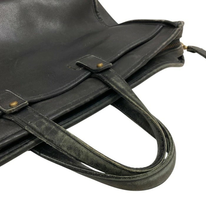 COACH OLD COACH 2-Way Briefcase Black Leather Men Business Handbag 3228