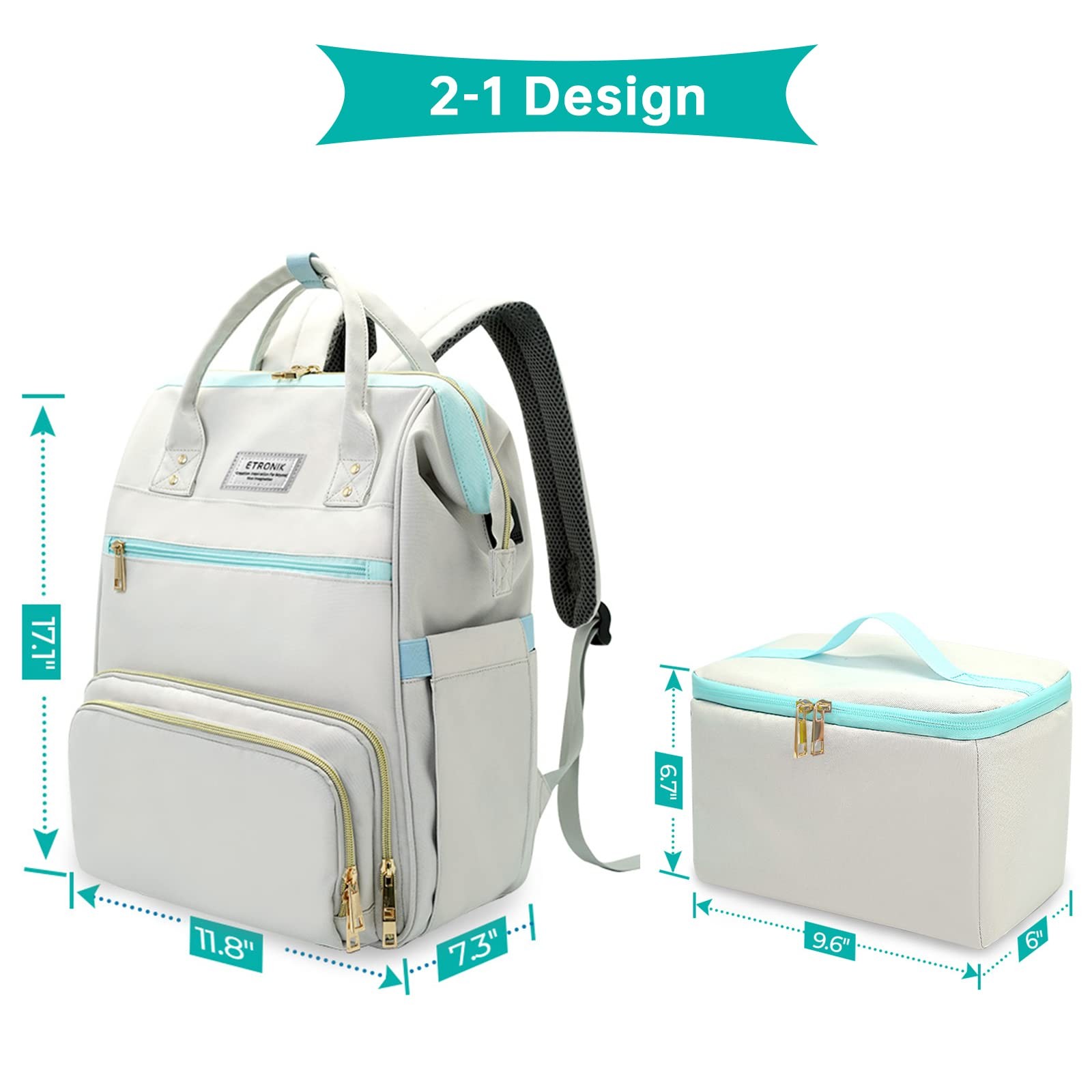 Lunch Backpack 15.6 Inch Laptop Backpack with USB Port Stylish Nurse Teacher …
