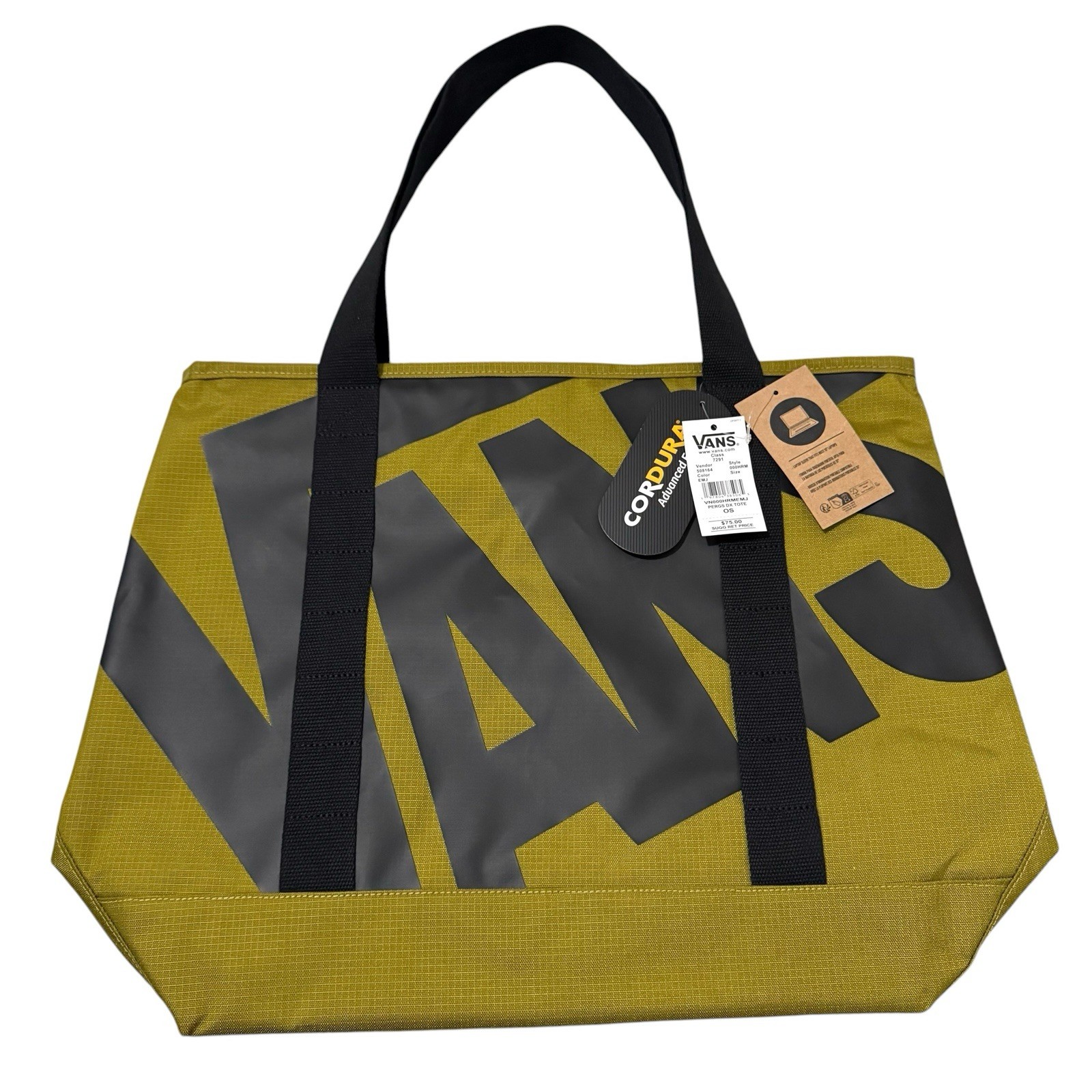 Vans off the wall Cordura Tote Bag 20×15 Pergs DX Tote Burn Gold New