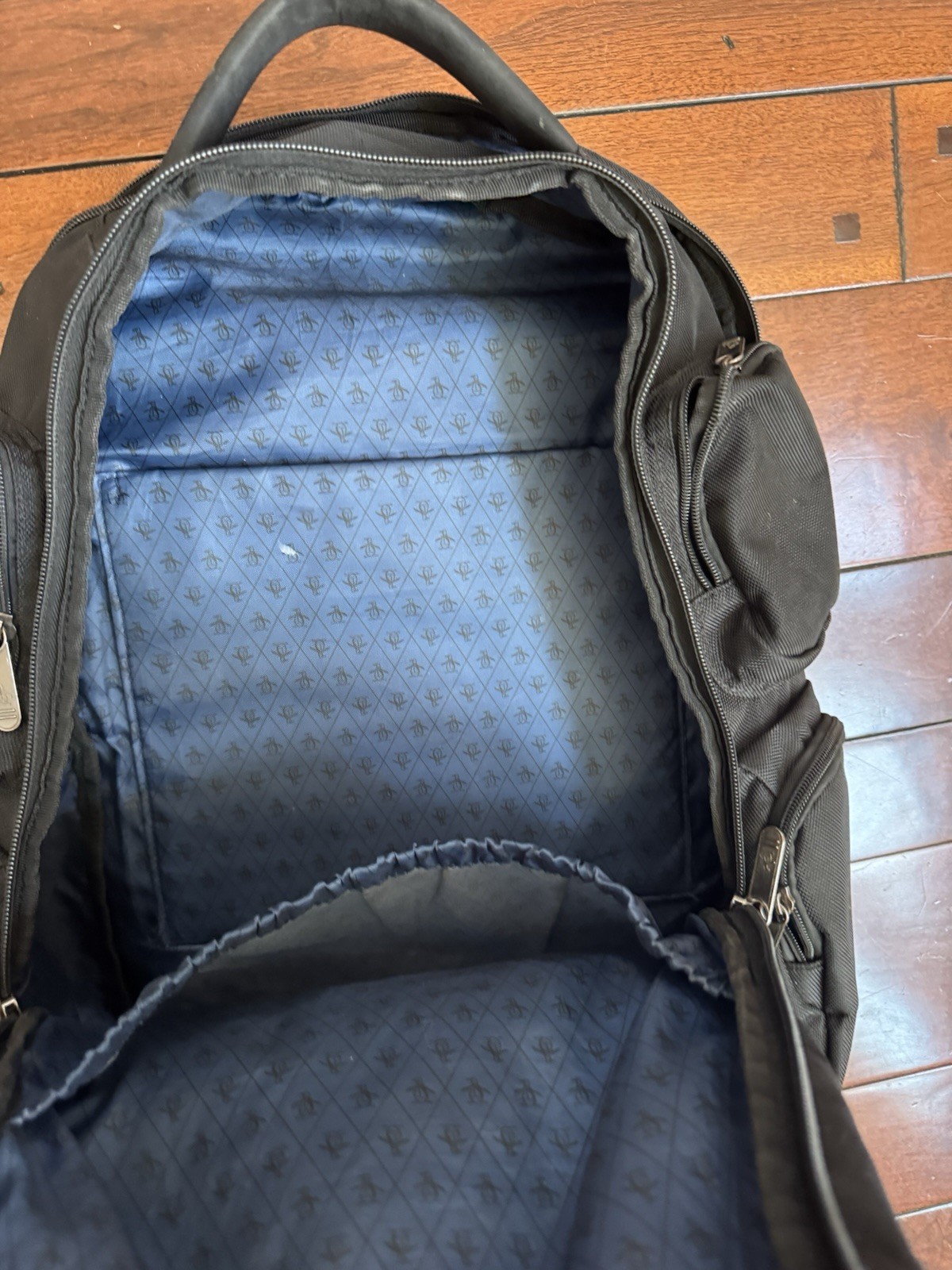 Original Penguin Backpack Travel Work Laptop Bag Organizer Black Heavy Duty