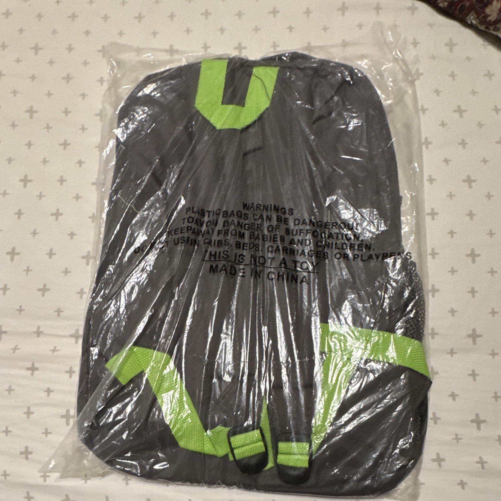 Black & Green Medium Backpack Zip Closure, Adjustable Straps, Pockets Travel