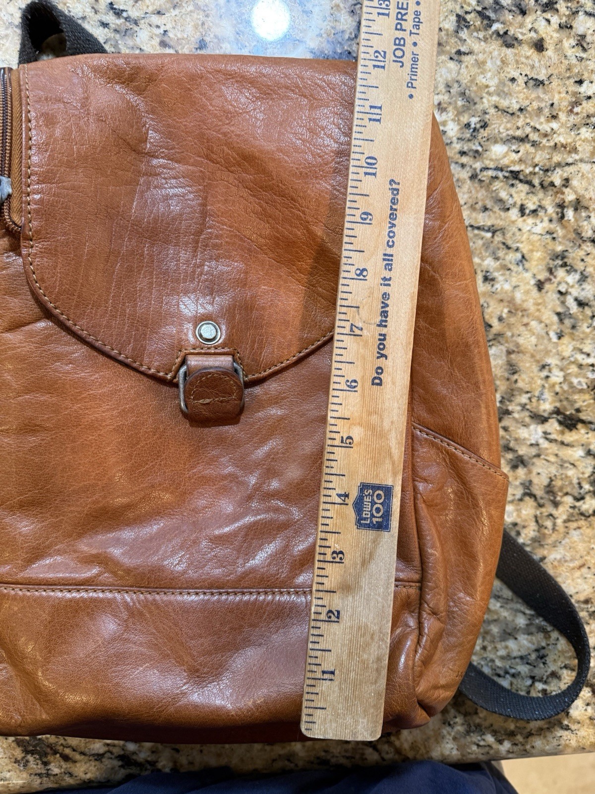 Jack Georges Voyager small cognac brown buffalo leather unisex backpack