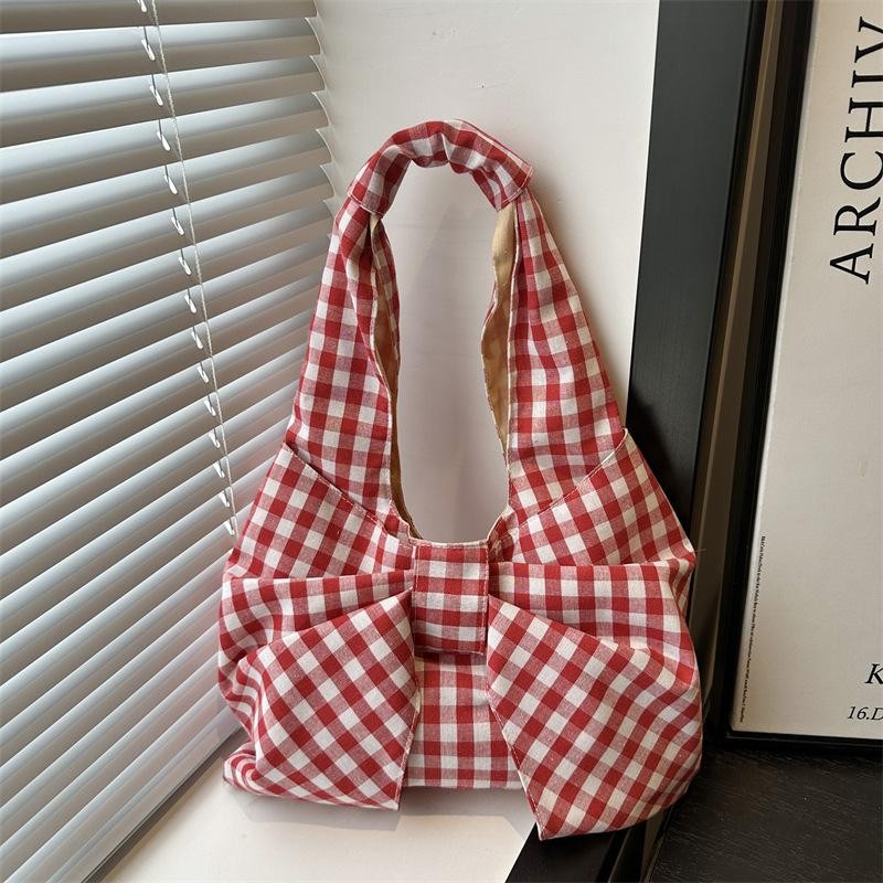 Women’s Retro Checkered Backpack Large Capacity Shoulder School Travel Bag