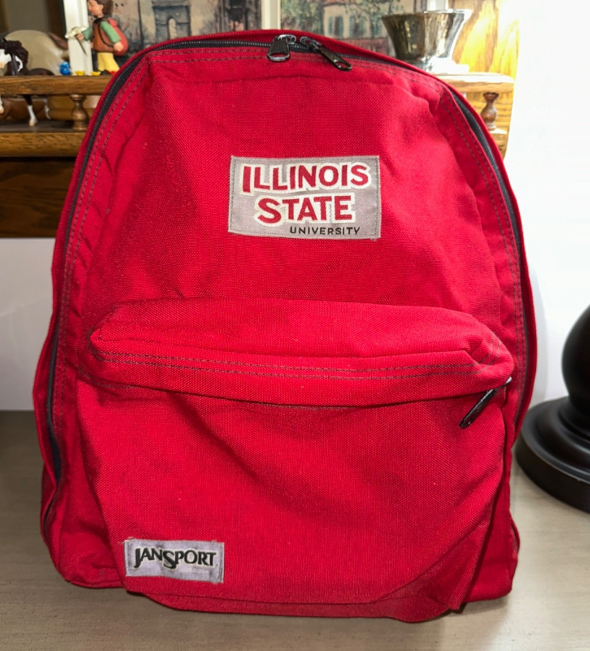 Vintage 90’s JANSPORT Illinois State work travel school backpack Red USA