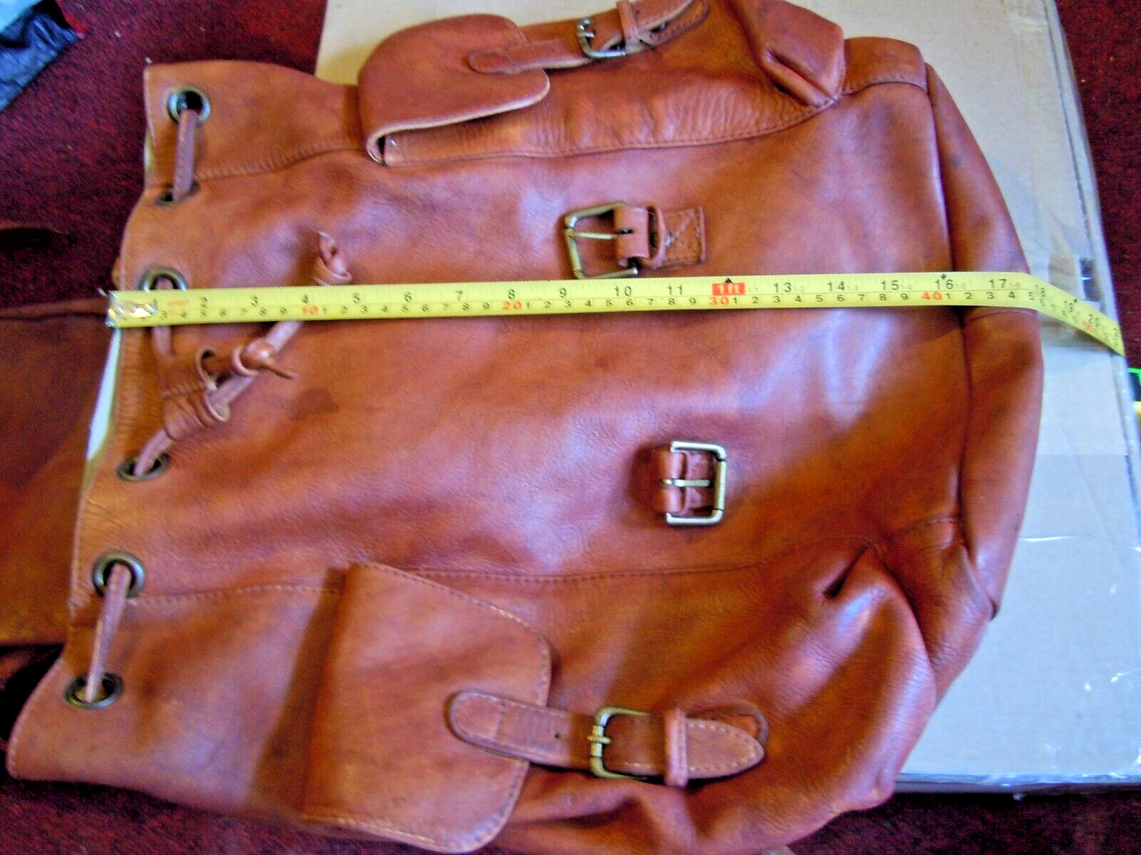 ELLINGTON Vintage Authentic Saddle Brown Leather large Backpack Bag