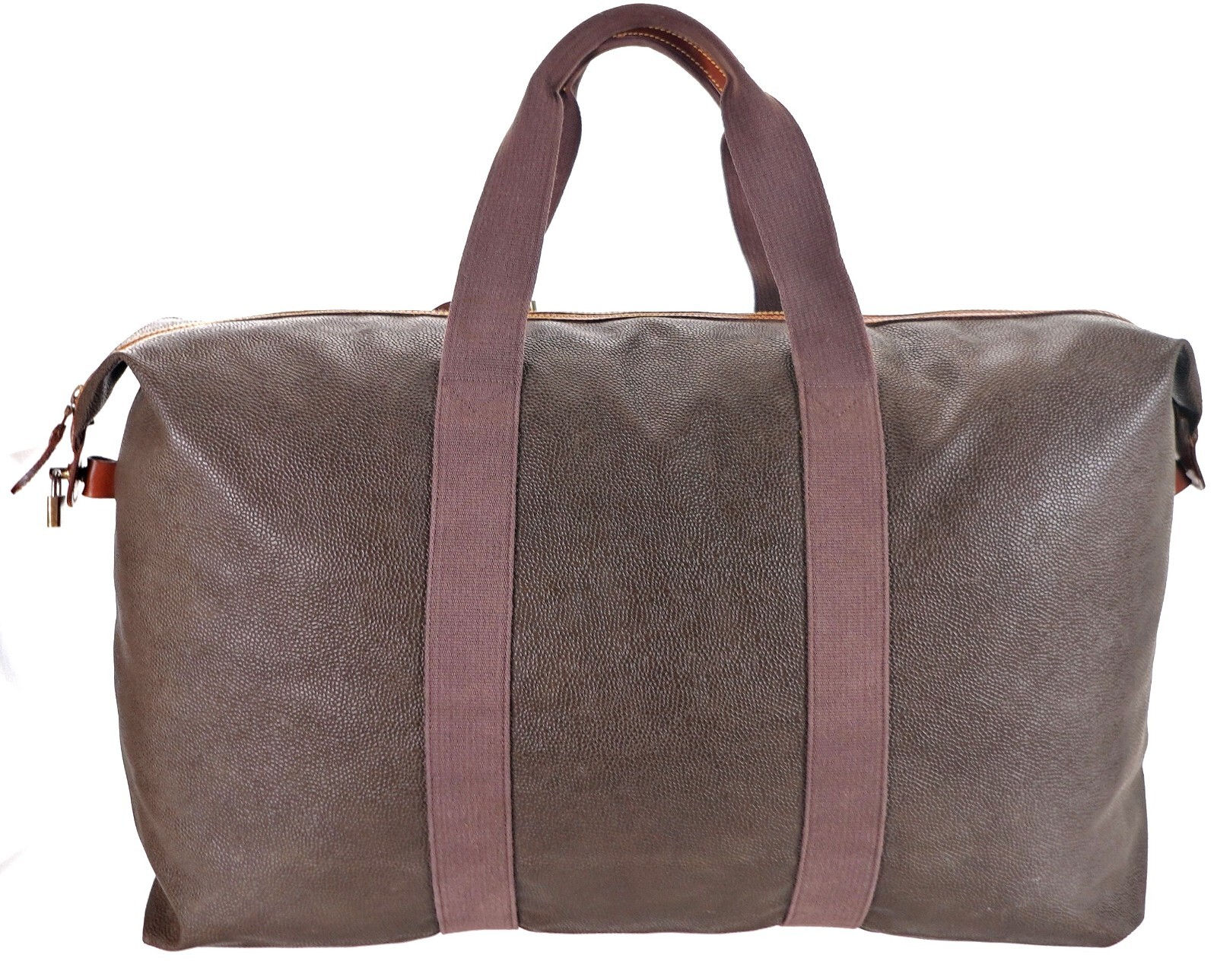 Vintage MULBERRY Pebbled Leather Duffle Weekender Travel Bag England + Extras