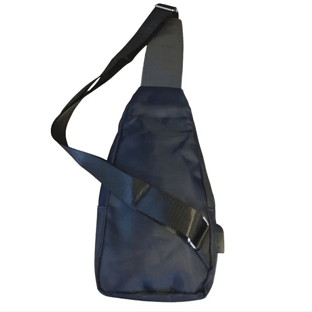 Blue Black Crossbody Sling Bag with USB Port and Cable NWOT