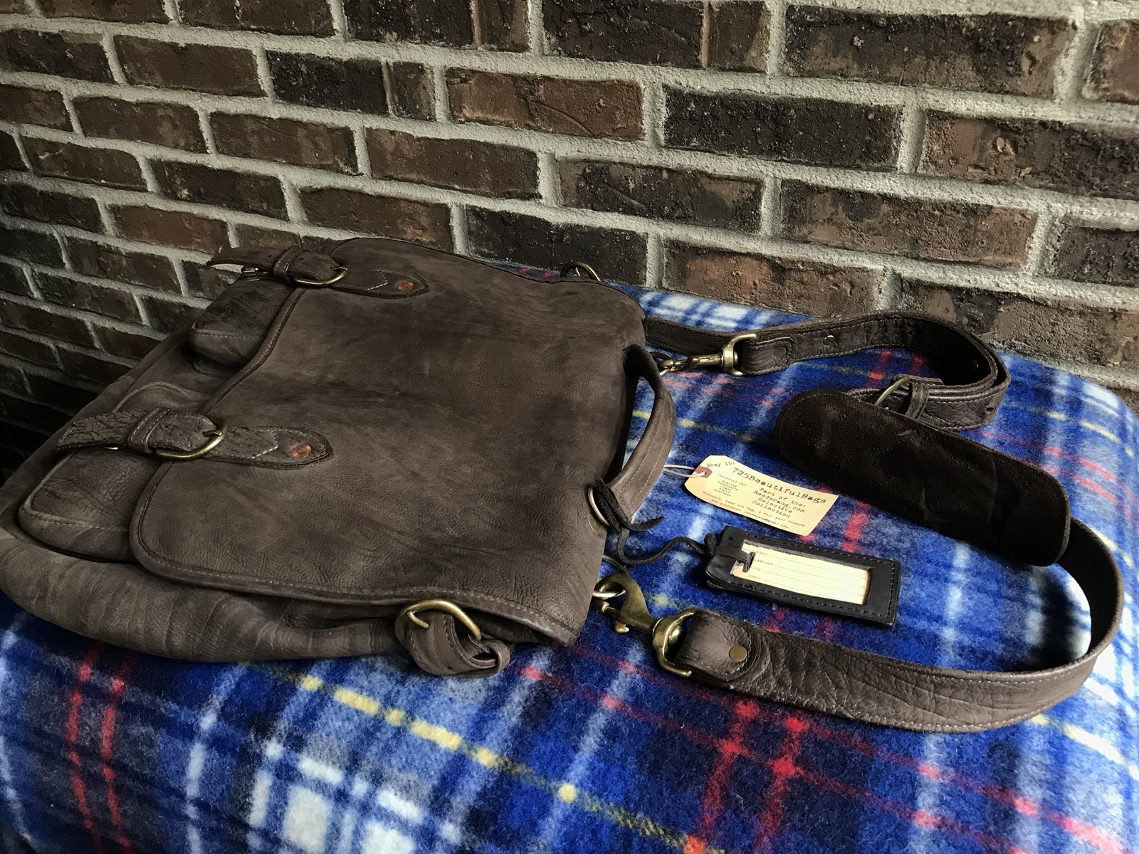 VINTAGE BASEBALL GLOVE LEATHER ONE-OF-A-KIND MACBOOK MESSENGER MAIL BAG R$1798