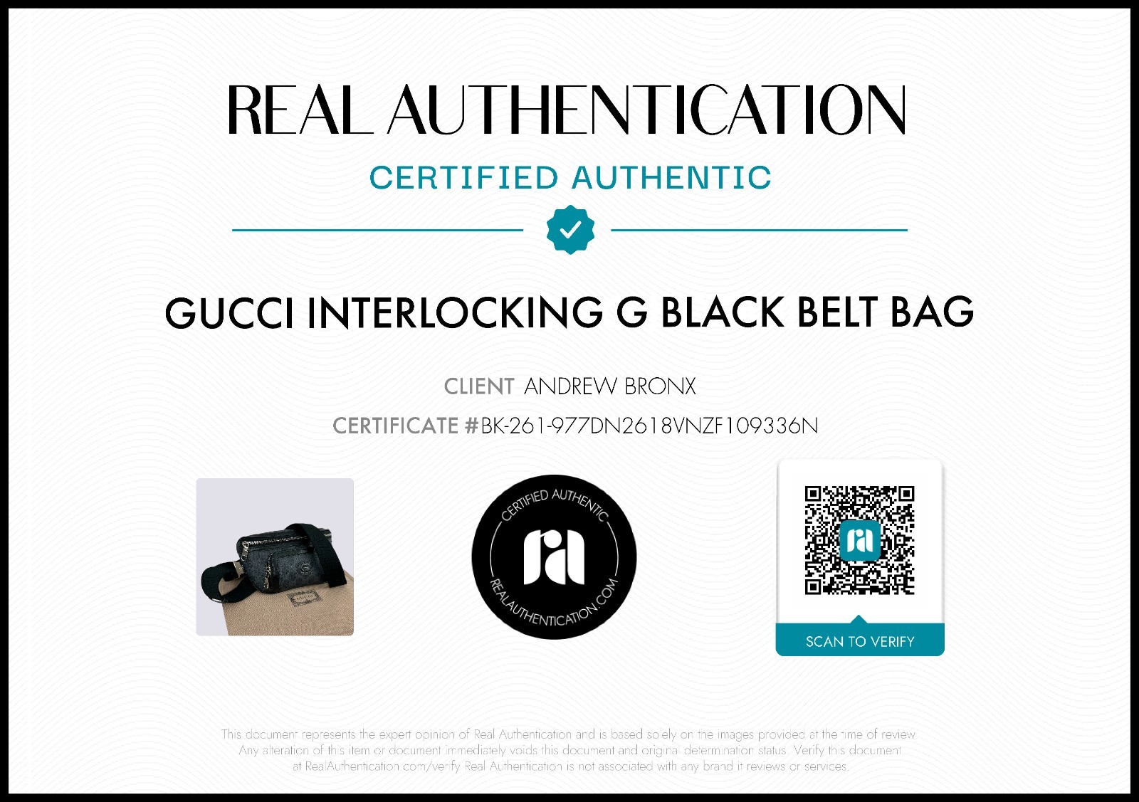 Gucci GG Monogram Logo Interlocking G Canvas Crossbody Belt Bag Black 682933