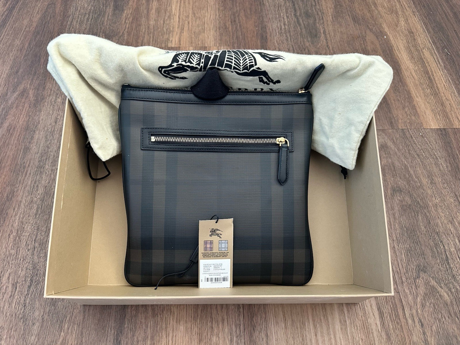 Burberry Slim Crossbody Shoulder Bag – 3996223 – Chocolate/ Black