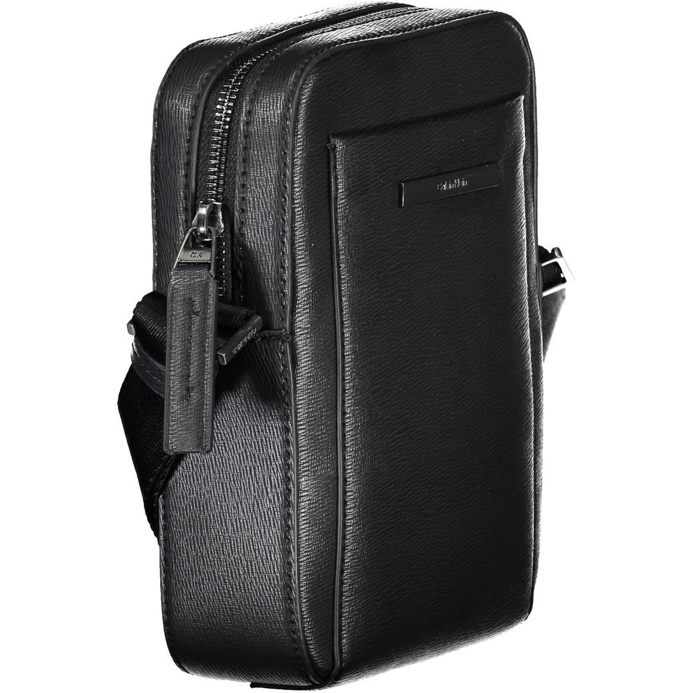 Calvin Klein Black Polyurethane Men Shoulder Bag 100% Authentic – CA-26326