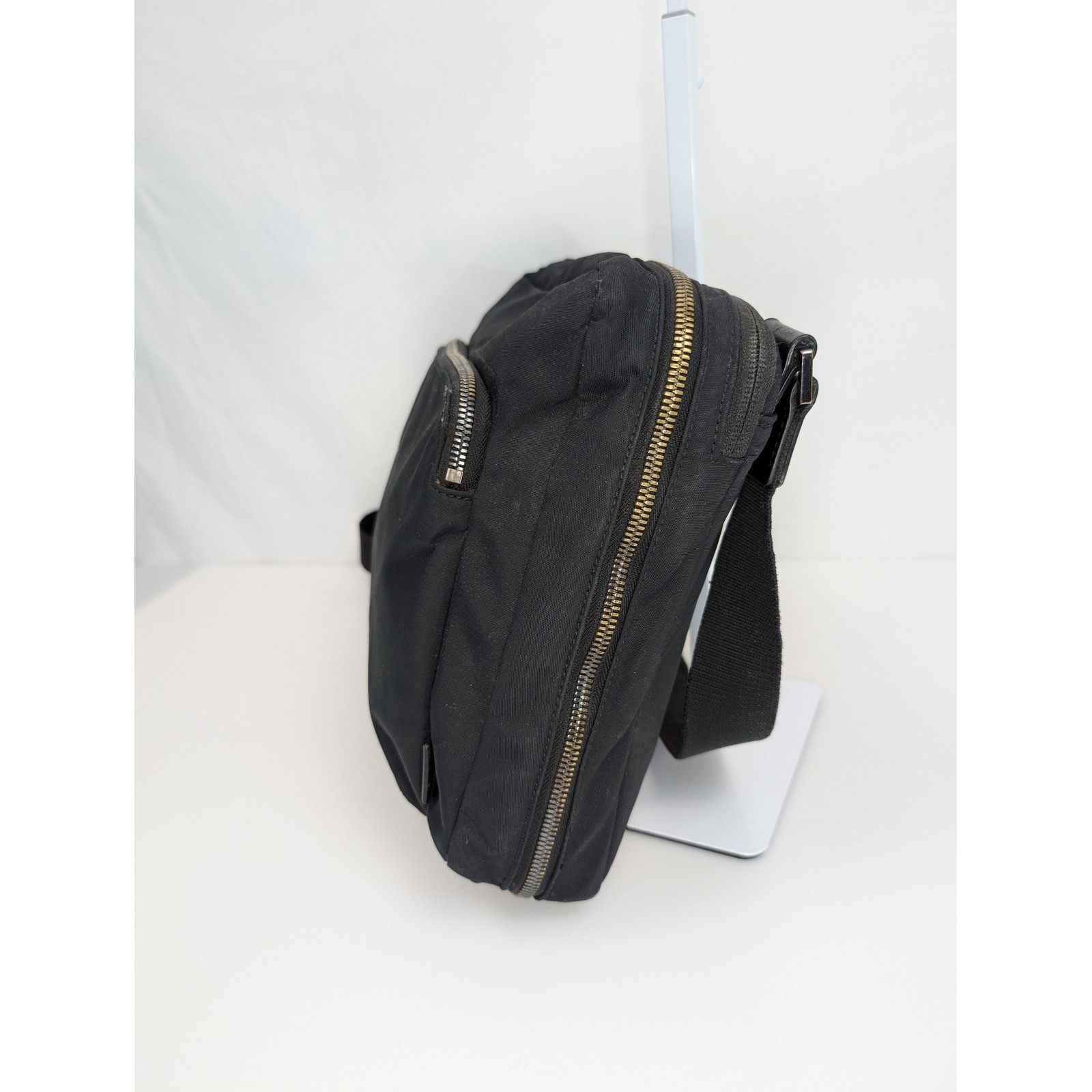 Away Travel Messenger Bag Black Nylon Crossbody Tech Laptop Bag Minimalist