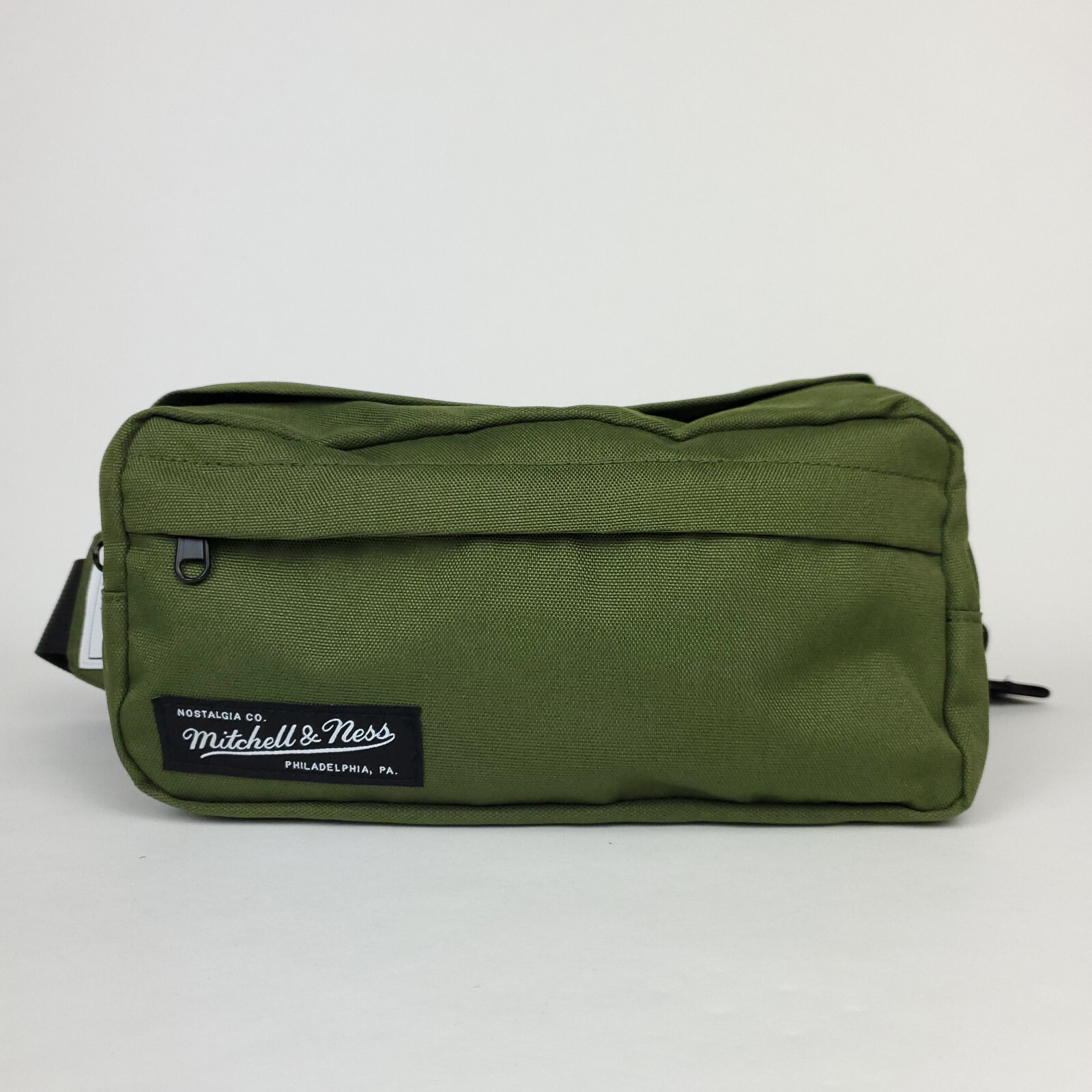 Mitchell & Ness Olive Waist Bum Bag Fanny Pack Nylon Brande Woven Label NWT