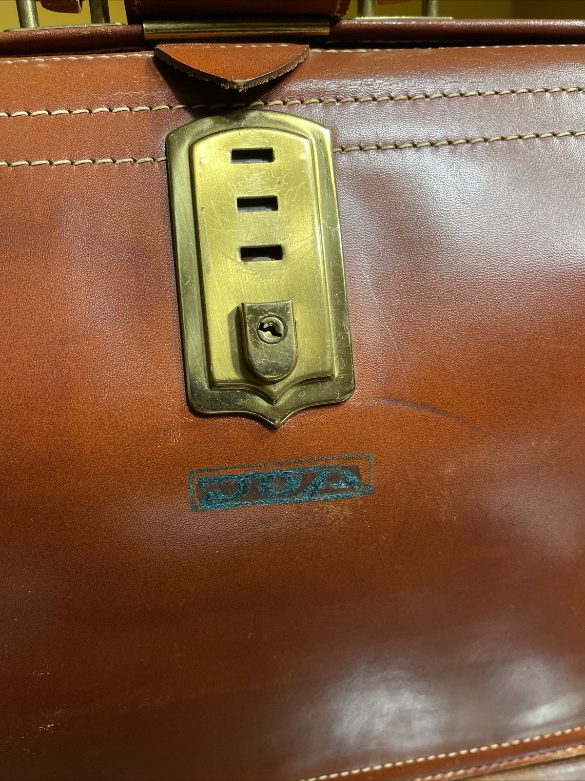 Rexbilt Briefpak Vintage Brown Top Grain Cowhide Leather Briefcase Men AS-IS