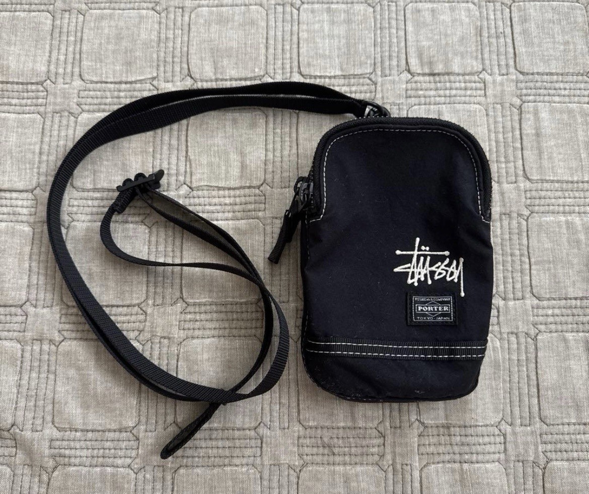 PORTER stussy black shoulder bag pochette 15×10×2.5cm rare limited from japan