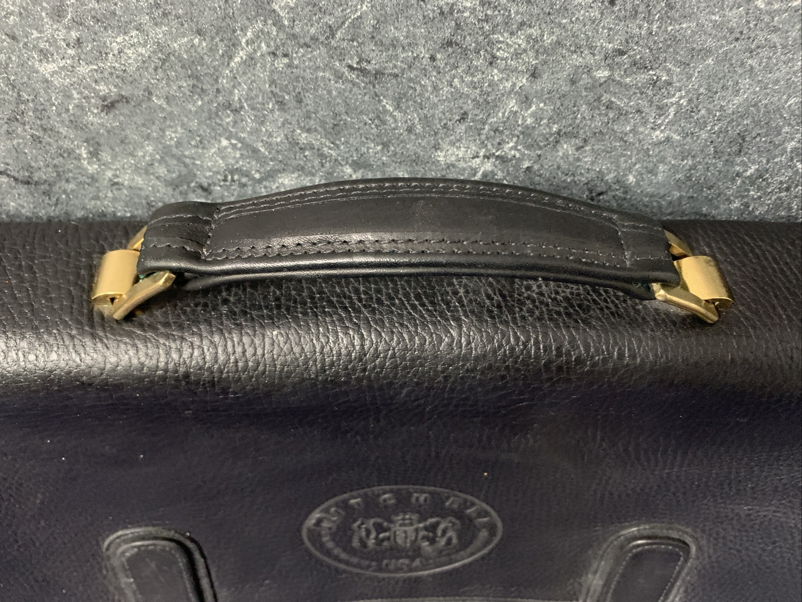 Mitchell USA Black Leather Luxury Messenger Bag And Wallet-2004 -Signed By Jerry