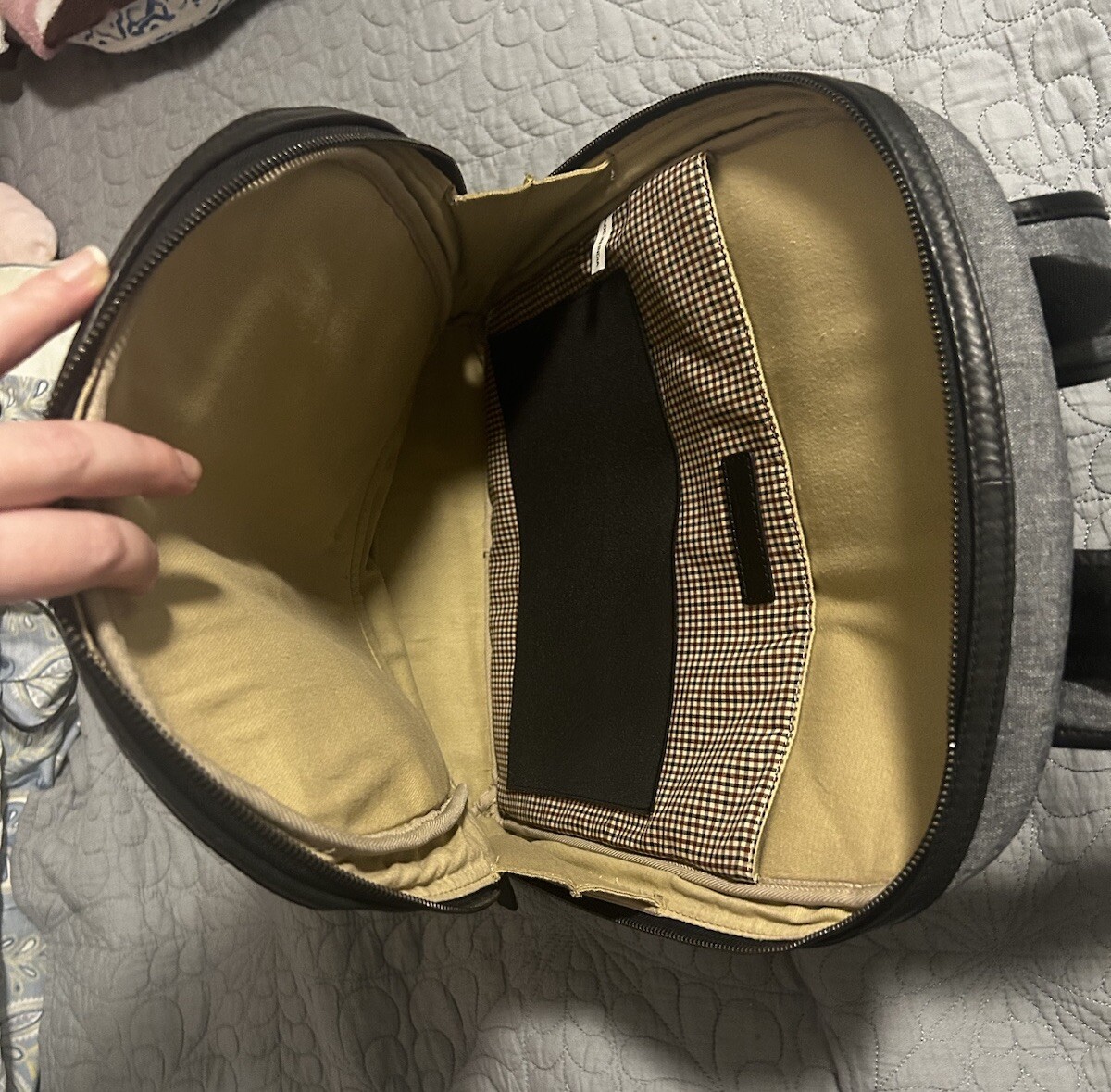 NEW BOCONI Recycled Polyester & Leather Backpack ( DEFECT)