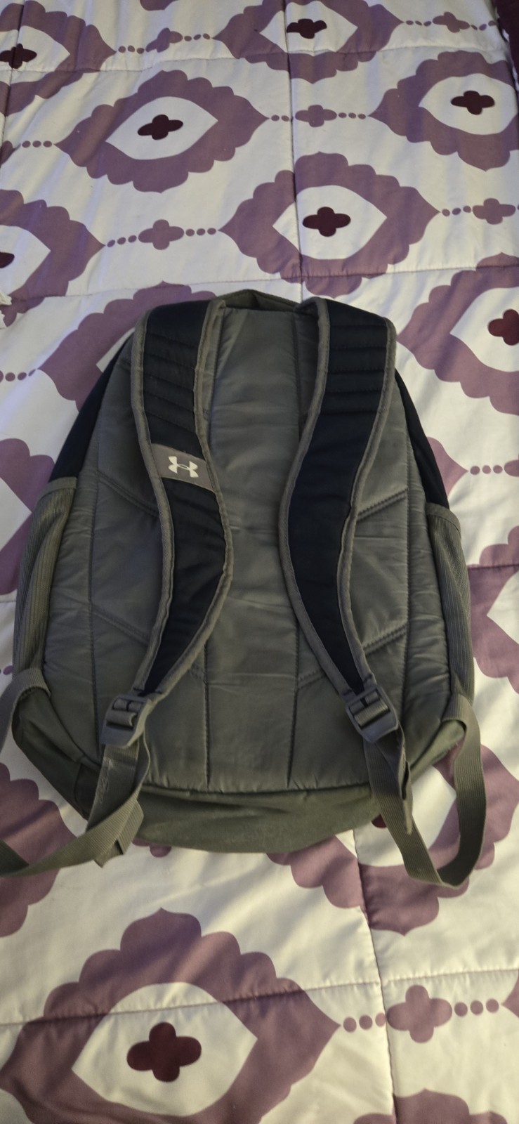 Under Armour Backpack Navy Gray Logo Water-Resistant B70