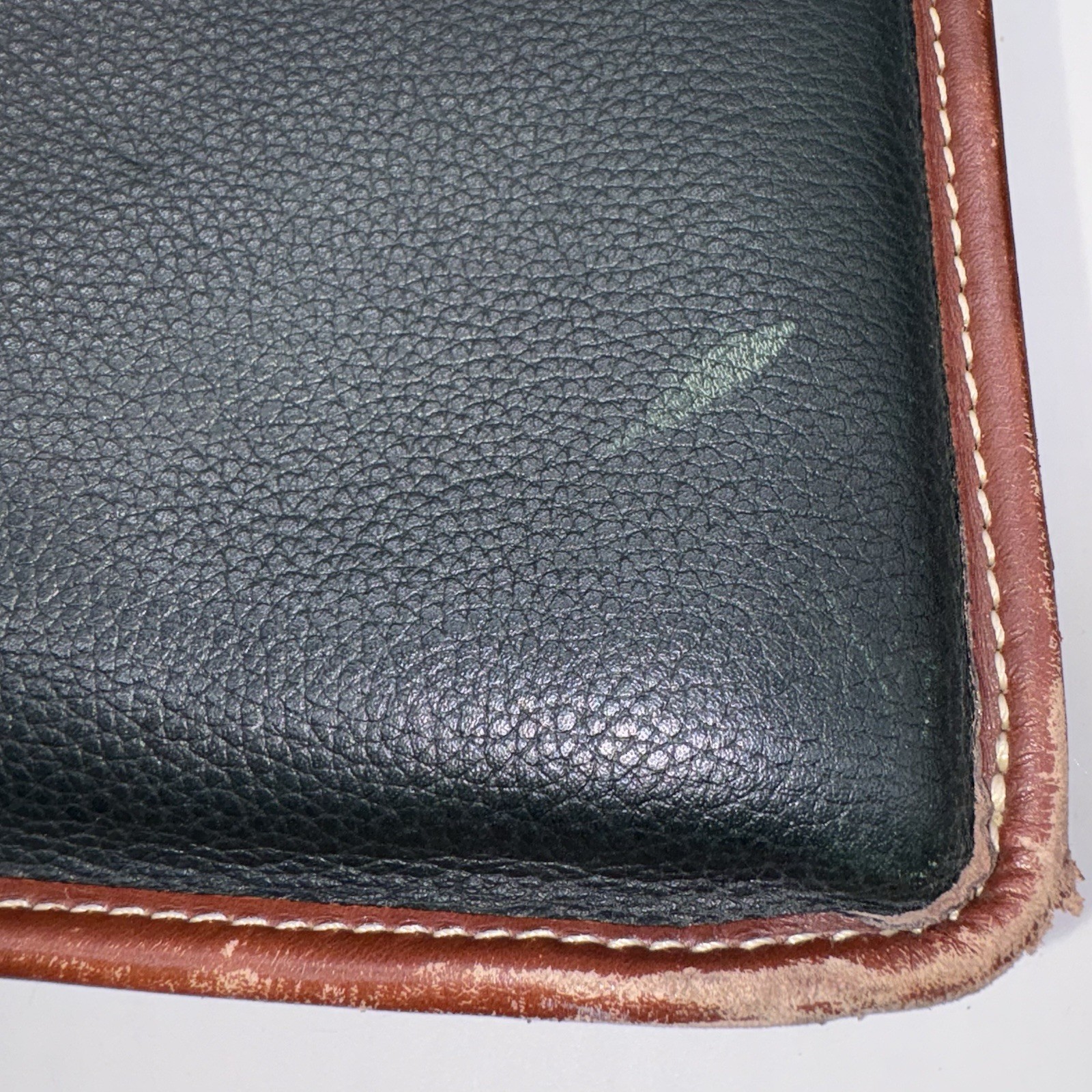 Bally Pebbled Leather B Logo Briefcase Gold Brass Hardware Office Travel VTG