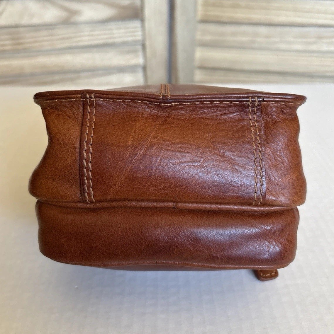 VTG GREEN by TONY PEROTTI-Brown Italian Leather Cossbody/Belt Bag Zip Pockets