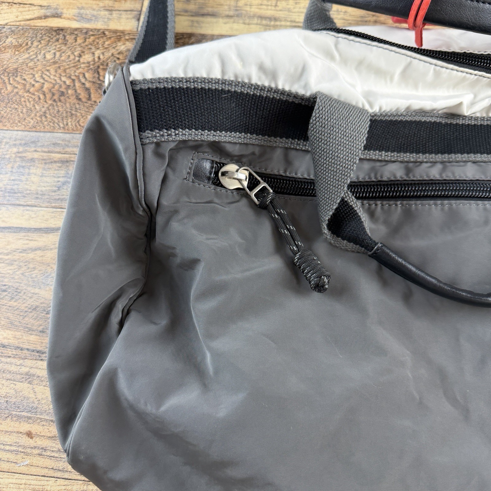Fossil Abbot Duffle Gym Bag Athletic Gray Pockets NWT