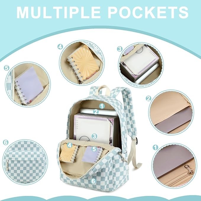 School Backpack Set Girls Womens Laptop Bookbag Casual Daypack Fits 15 inch L…