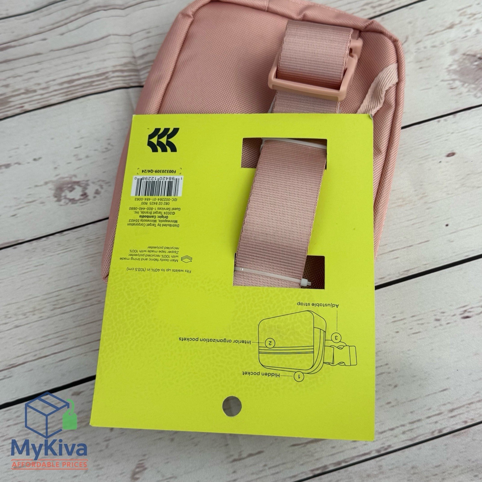 Belt Fanny Pack All In Motion Blush Adjustable Strap Recycled Polyester