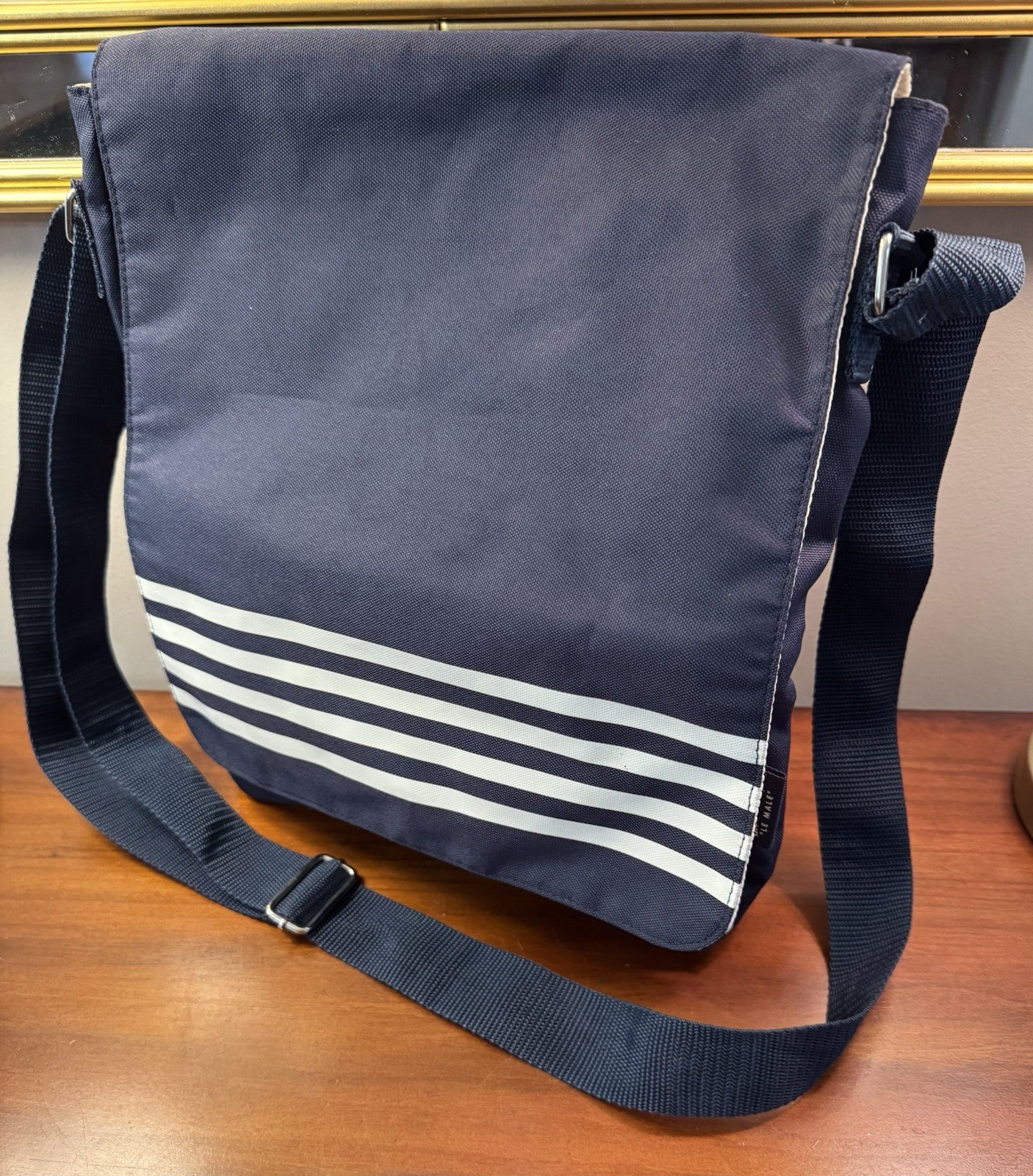 Jean Paul Gaultier “Le Male” Navy Blue & White Messenger Crossbody Bag