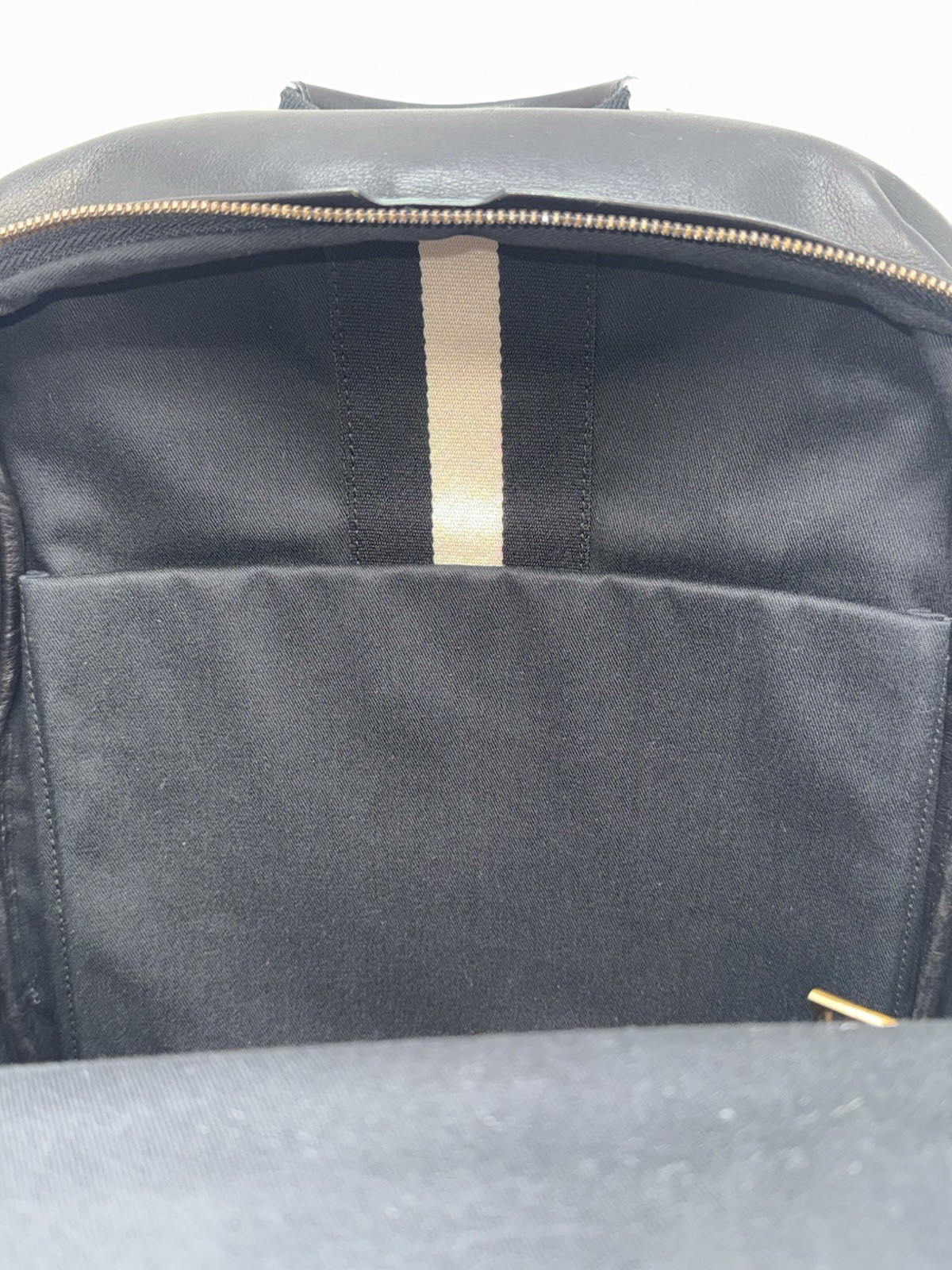 Bally Thunder Leather Backpack Black Calfskin Gold Hardware Luxury Designer Bag