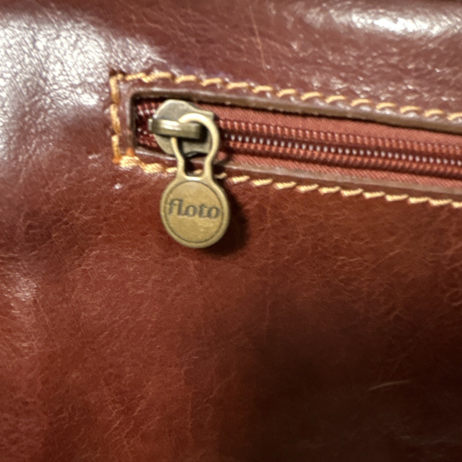 Cenzo Italian Leather Briefcase Messenger Bag Floto Laptop Case Satchel Brown WR