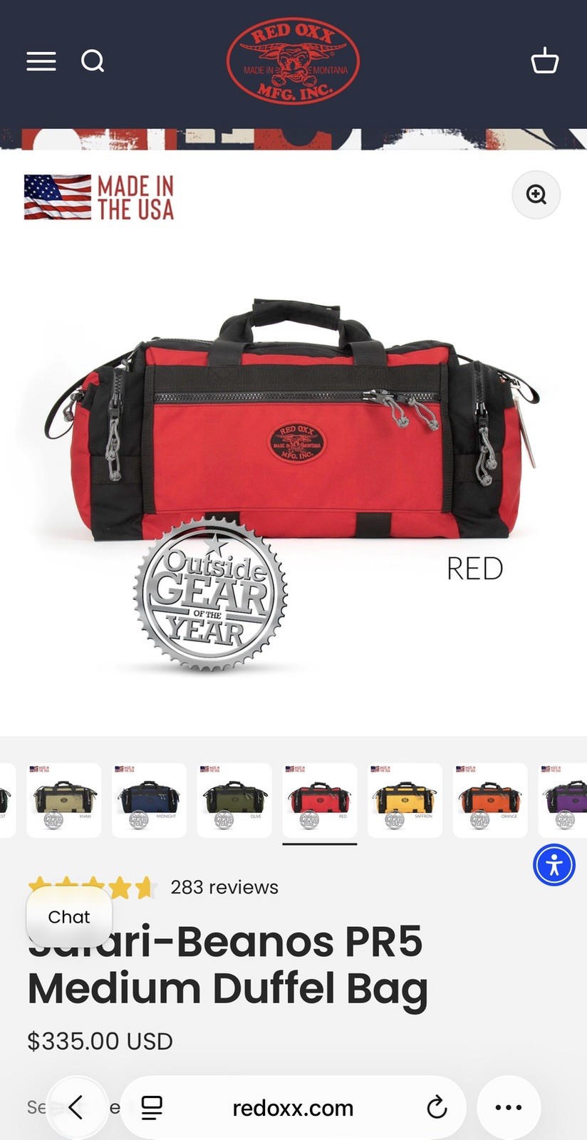 Red Oxx Safari-Beanos PR5 – Lifetime Warranty – Free Shipping