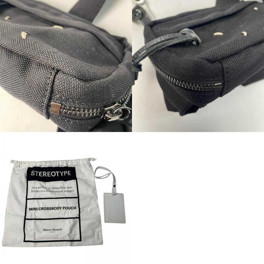 Maison Margiela Black Canvas Crossbody Bag Mens Adjustable Strap W 16cm A