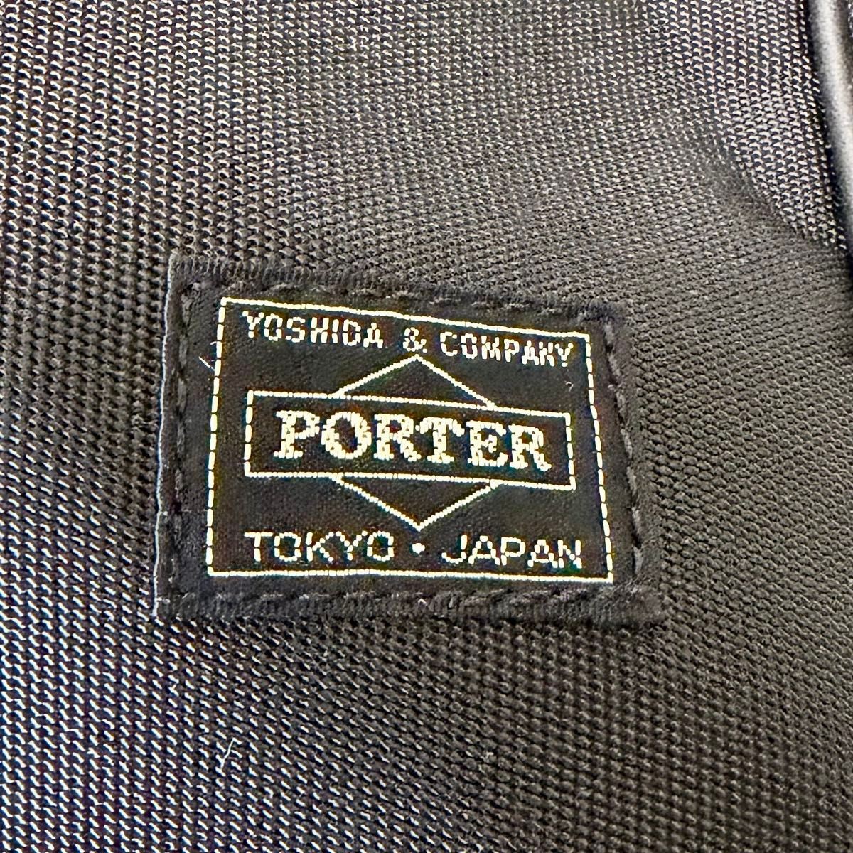 Authentic YOSHIDA KABAN PORTER TAG 2-Way Briefcase Black Leather 30cm x 42cm x 1