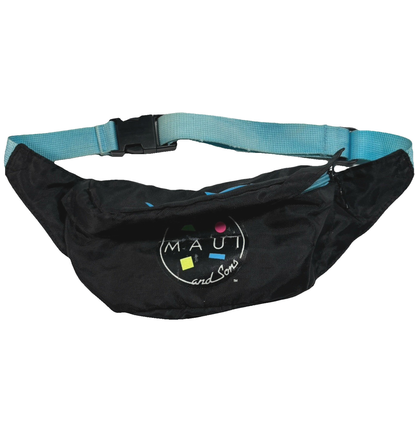 Vtg Maui And Sons Fanny Pack Nylon 90s Cookie Logo Adjustable Waist Belt Bag