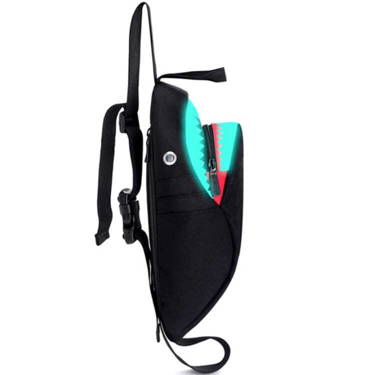 Shark Sling Backpack Shoulder Bum Bag Chest Pocket Pouch Pack Sports Cross Body
