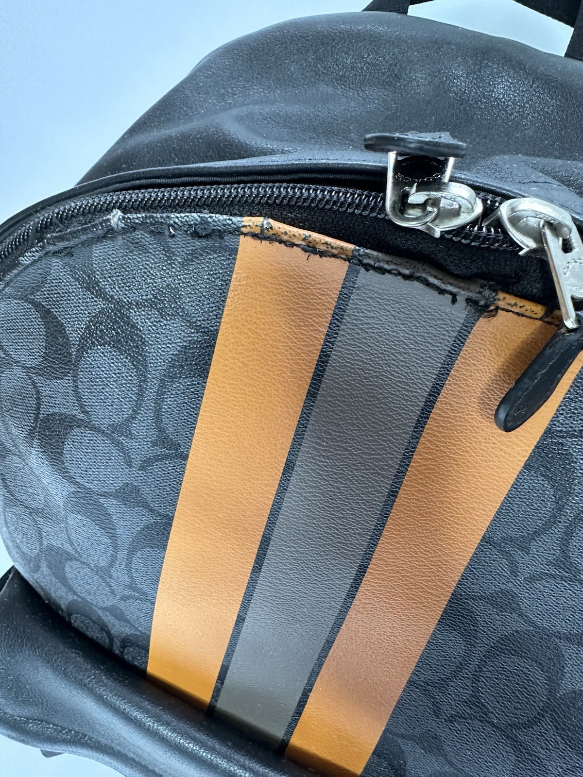 COACH Charles Varsity Men’s Black/Charcoal Orange Backpack
