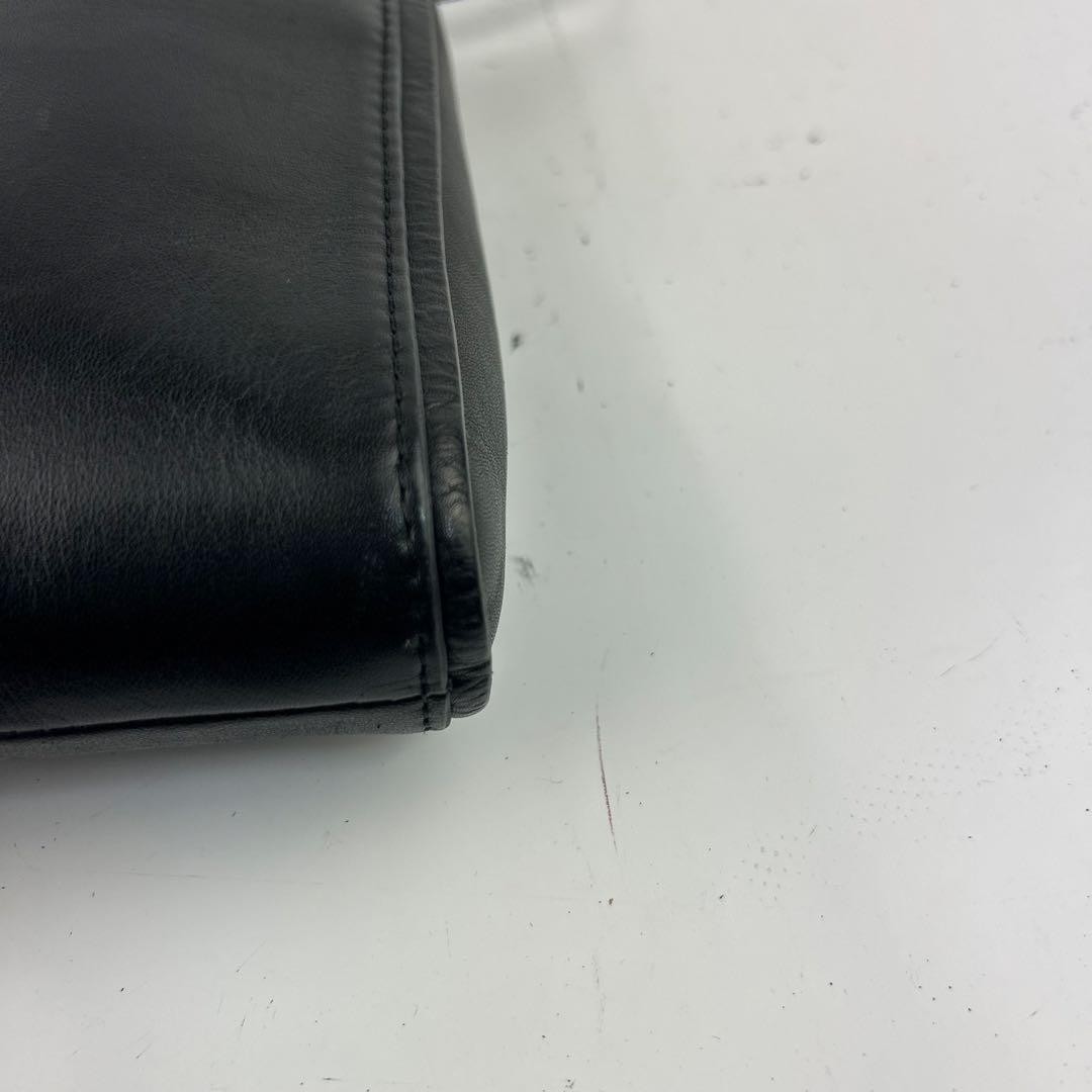 [Good Condition] Paul Smith Shoulder Bag Leather Branded Color Edge Black