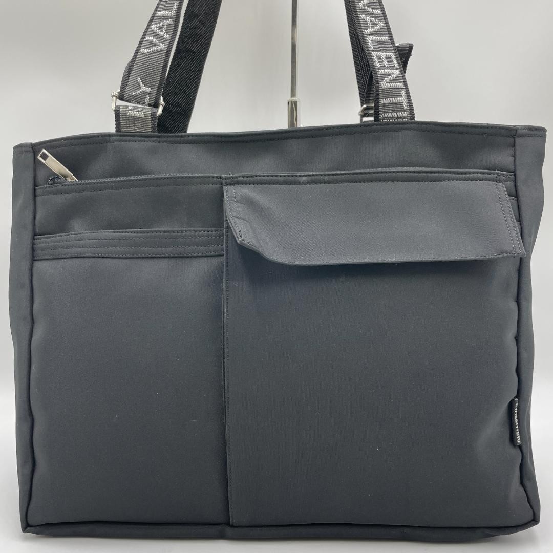 Authentic Valentino Garavani Business Bag, Canvas, Black, Crossbody, Fits A4 Siz