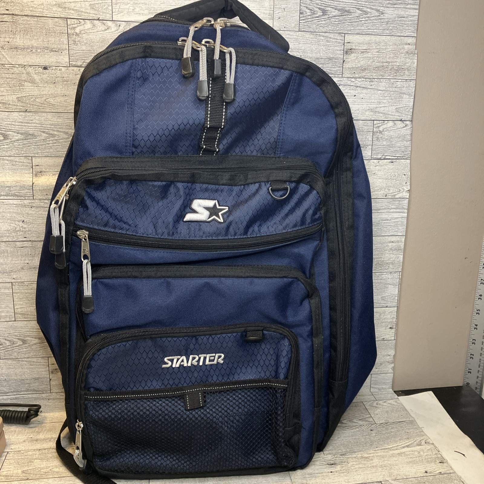 Vintage 90s Starter Backpack Urban Traveler LARGE BLUE 5-Pocket 20x15x8